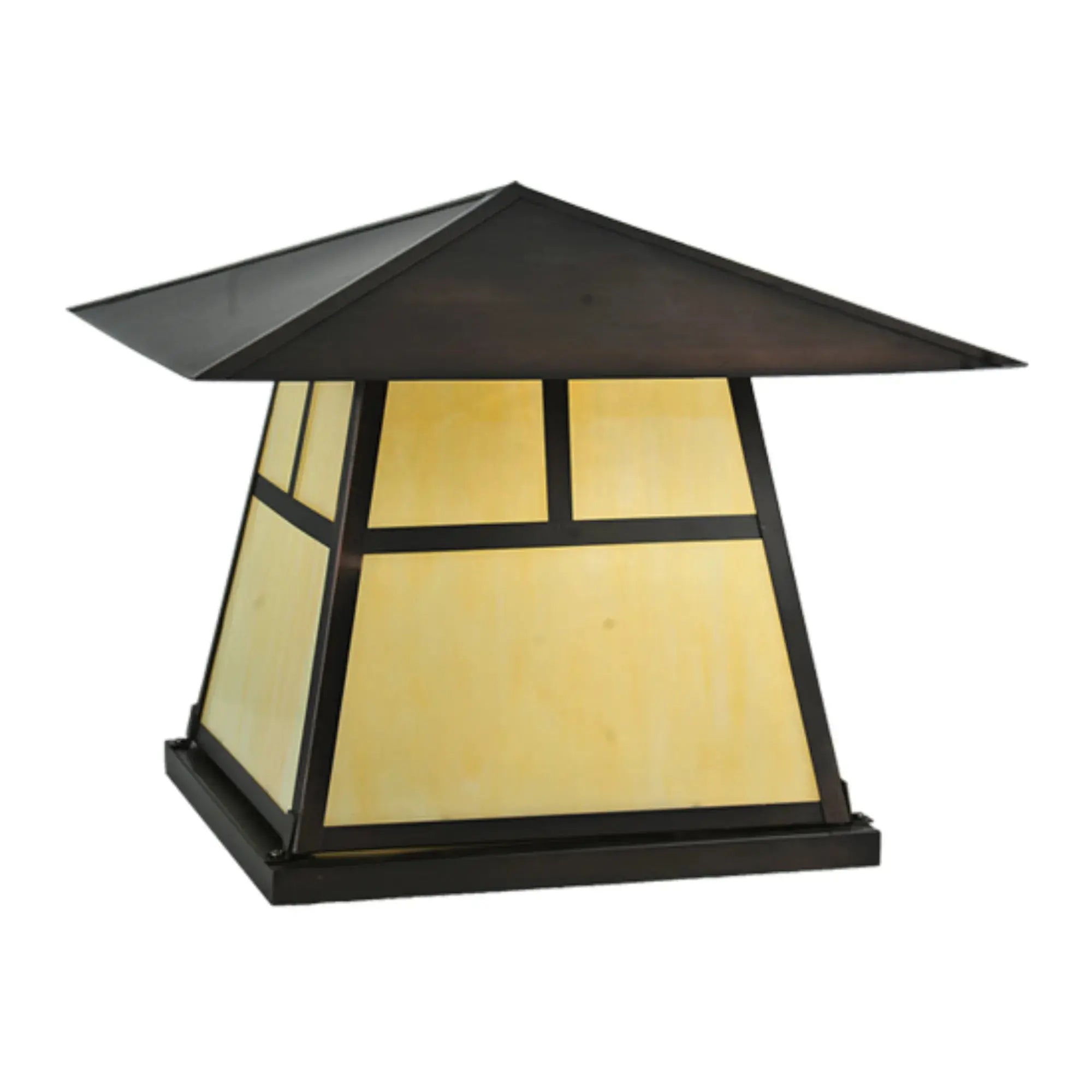 15" Square Stillwater "T" Mission Pier Mount – Craftsman Brown – Wet-Rated – Meyda Lighting Meyda Lighting