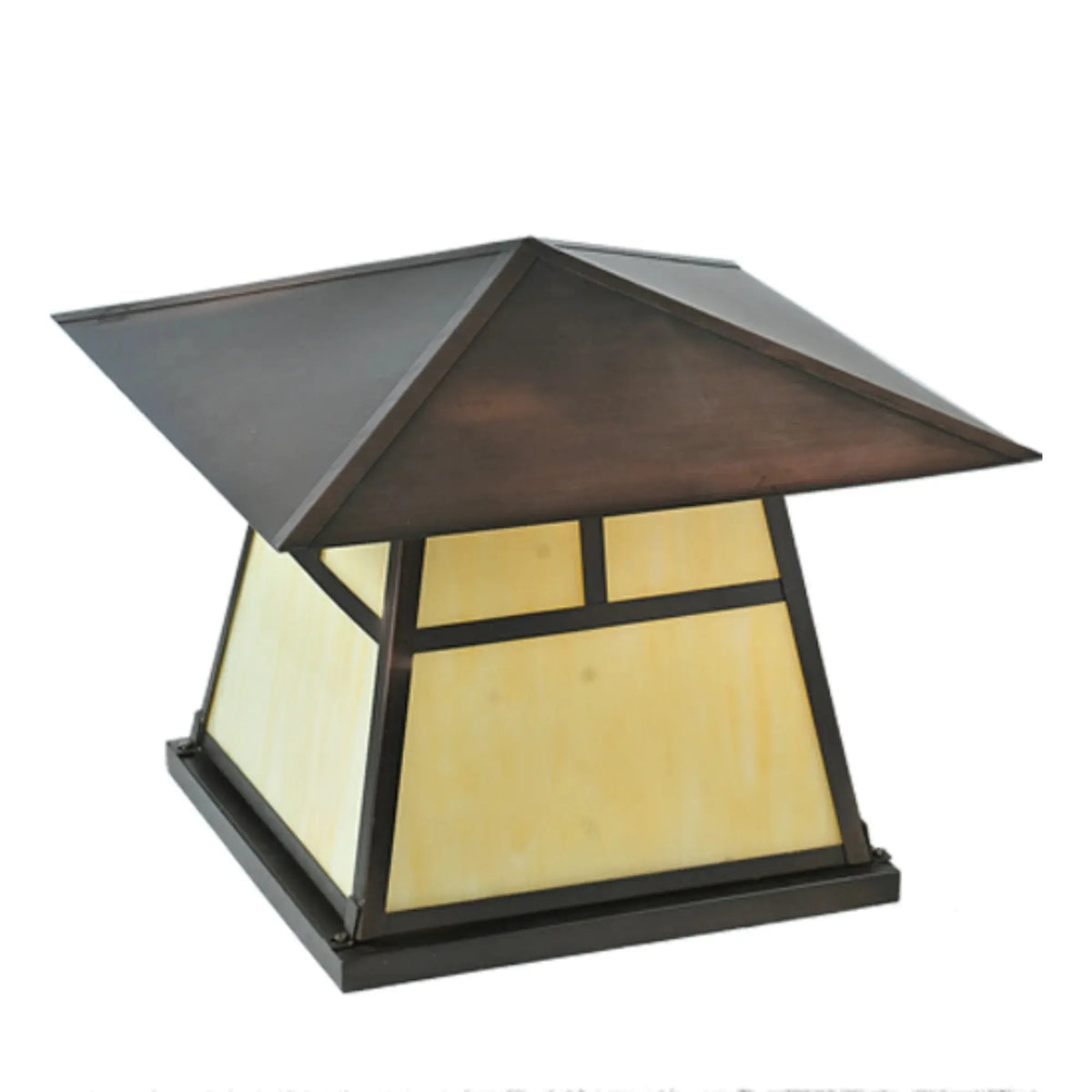 15" Square Stillwater "T" Mission Pier Mount – Craftsman Brown – Wet-Rated – Meyda Lighting Meyda Lighting