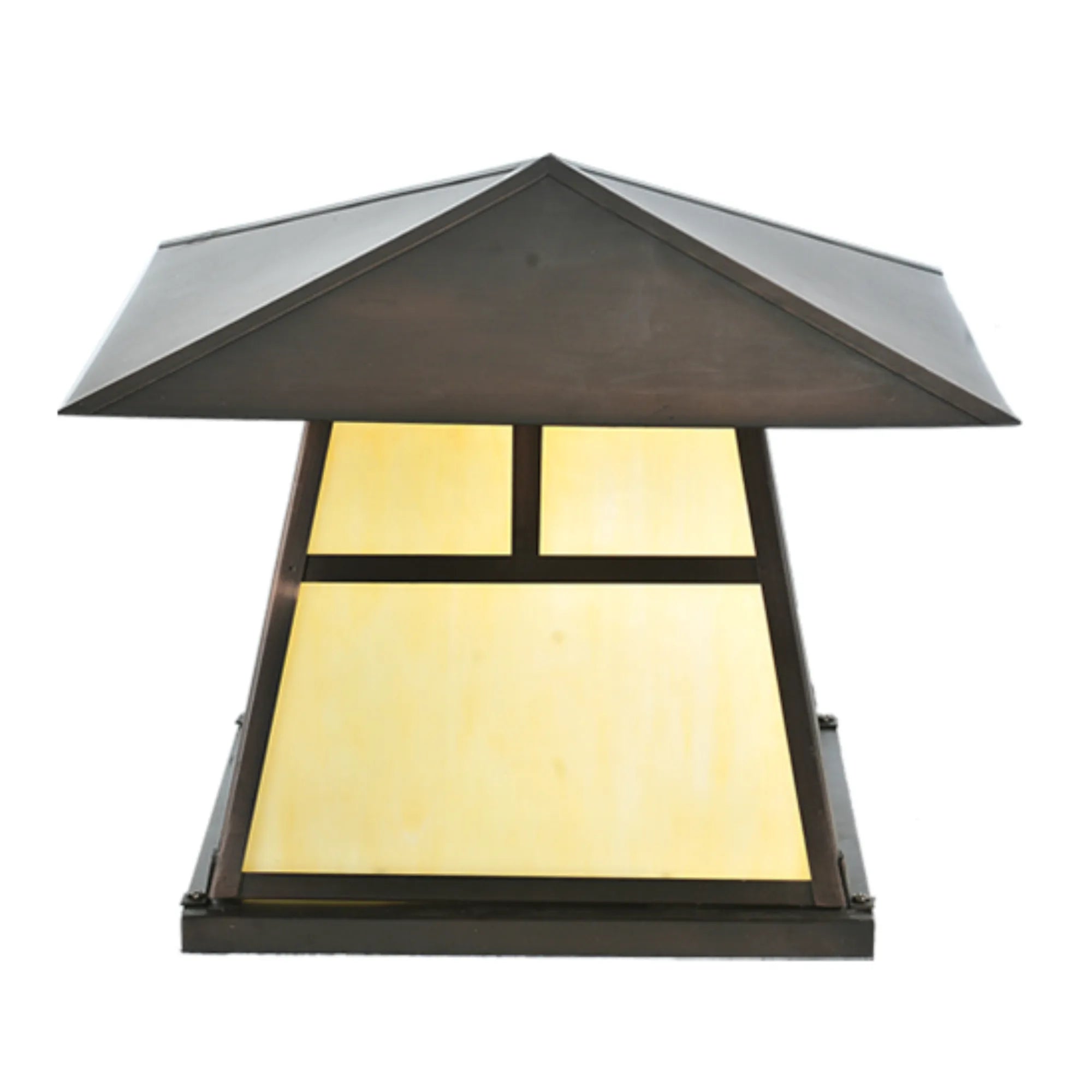 15" Square Stillwater "T" Mission Pier Mount – Craftsman Brown – Wet-Rated – Meyda Lighting