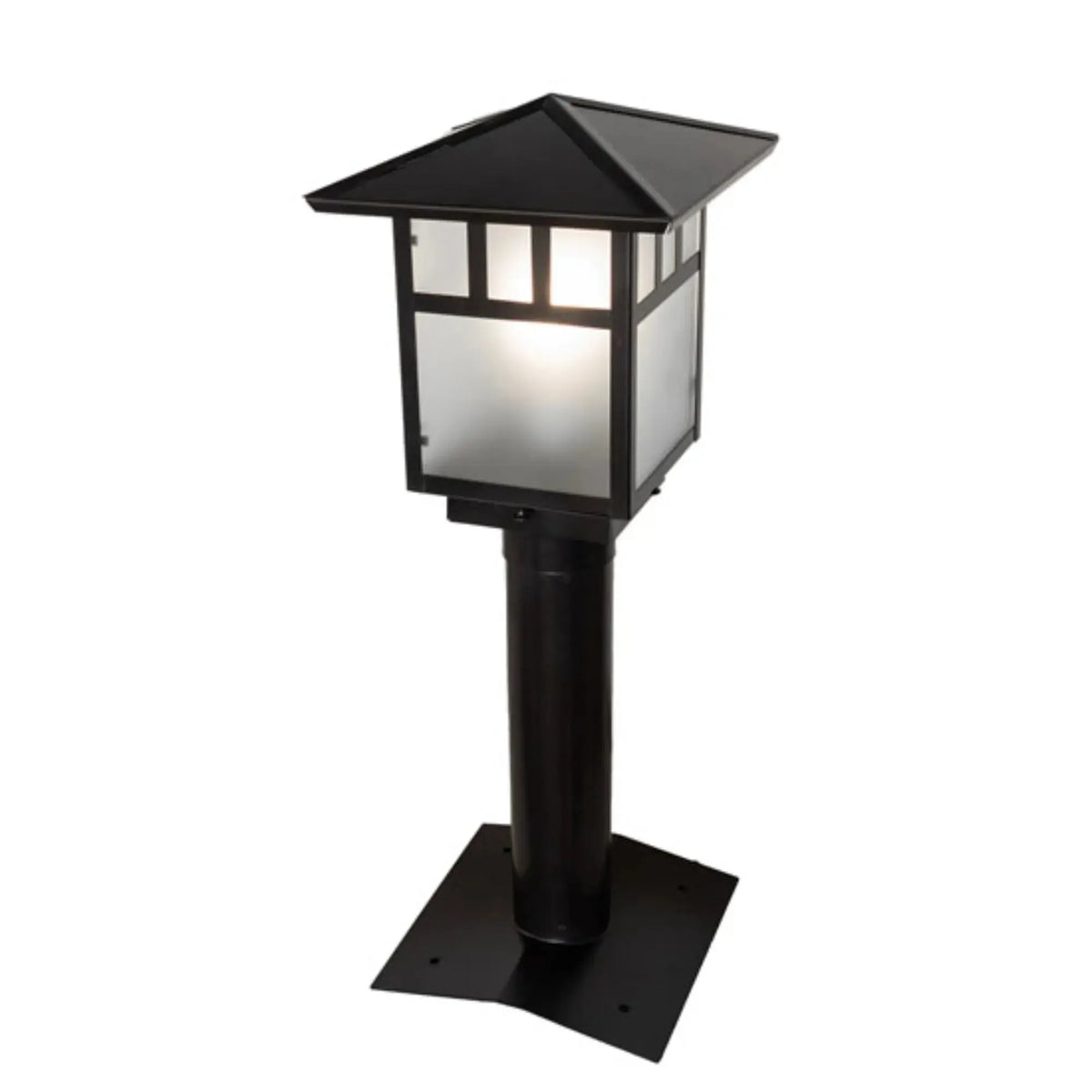 9" Square Seneca Double Bar Mission Post Mount – Craftsman Brown – Wet-Rated – Meyda Lighting Meyda Lighting