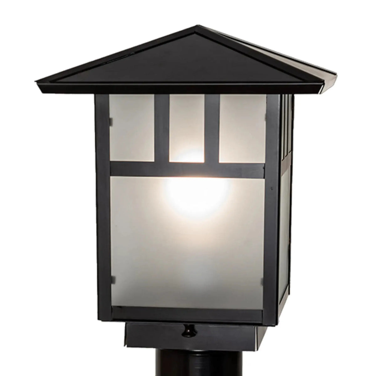 9" Square Seneca Double Bar Mission Post Mount – Craftsman Brown – Wet-Rated – Meyda Lighting Meyda Lighting