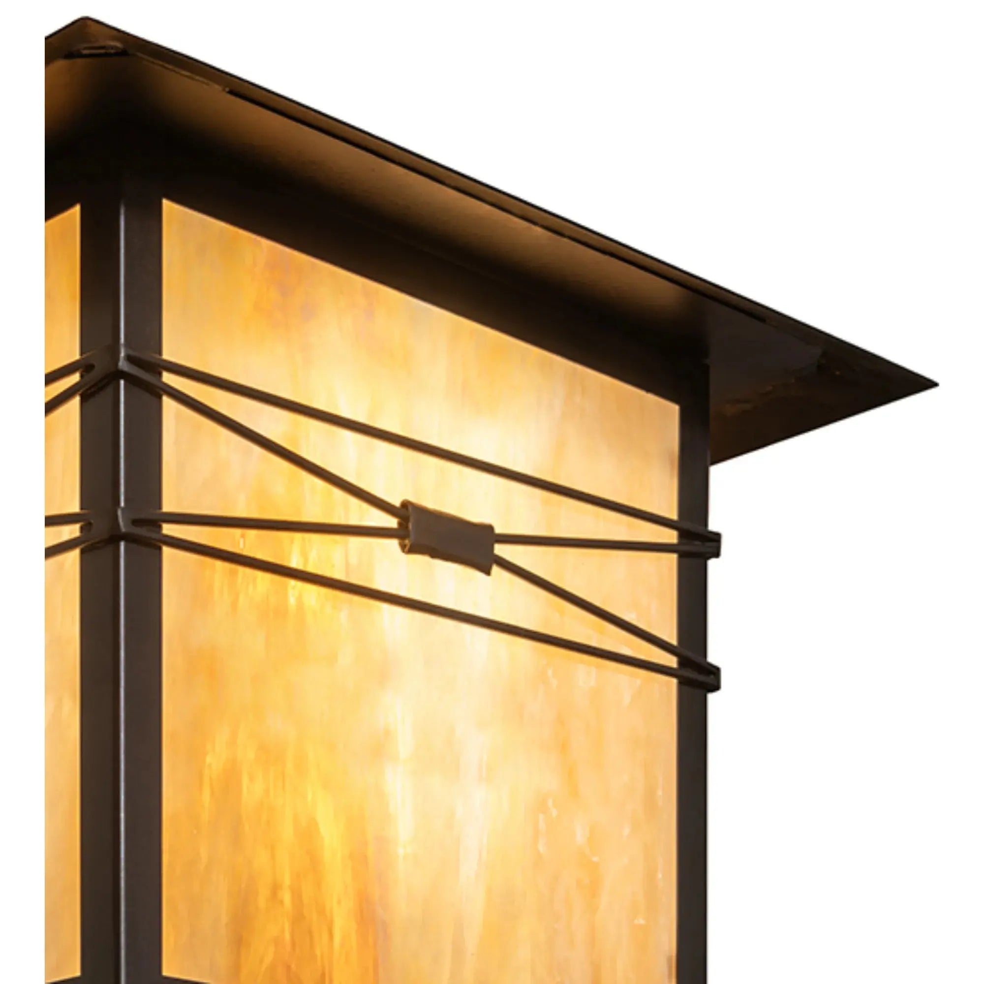11" Square Seneca Saltire Post Mount – Craftsman Brown – Wet-Rated – Meyda Lighting Meyda Lighting
