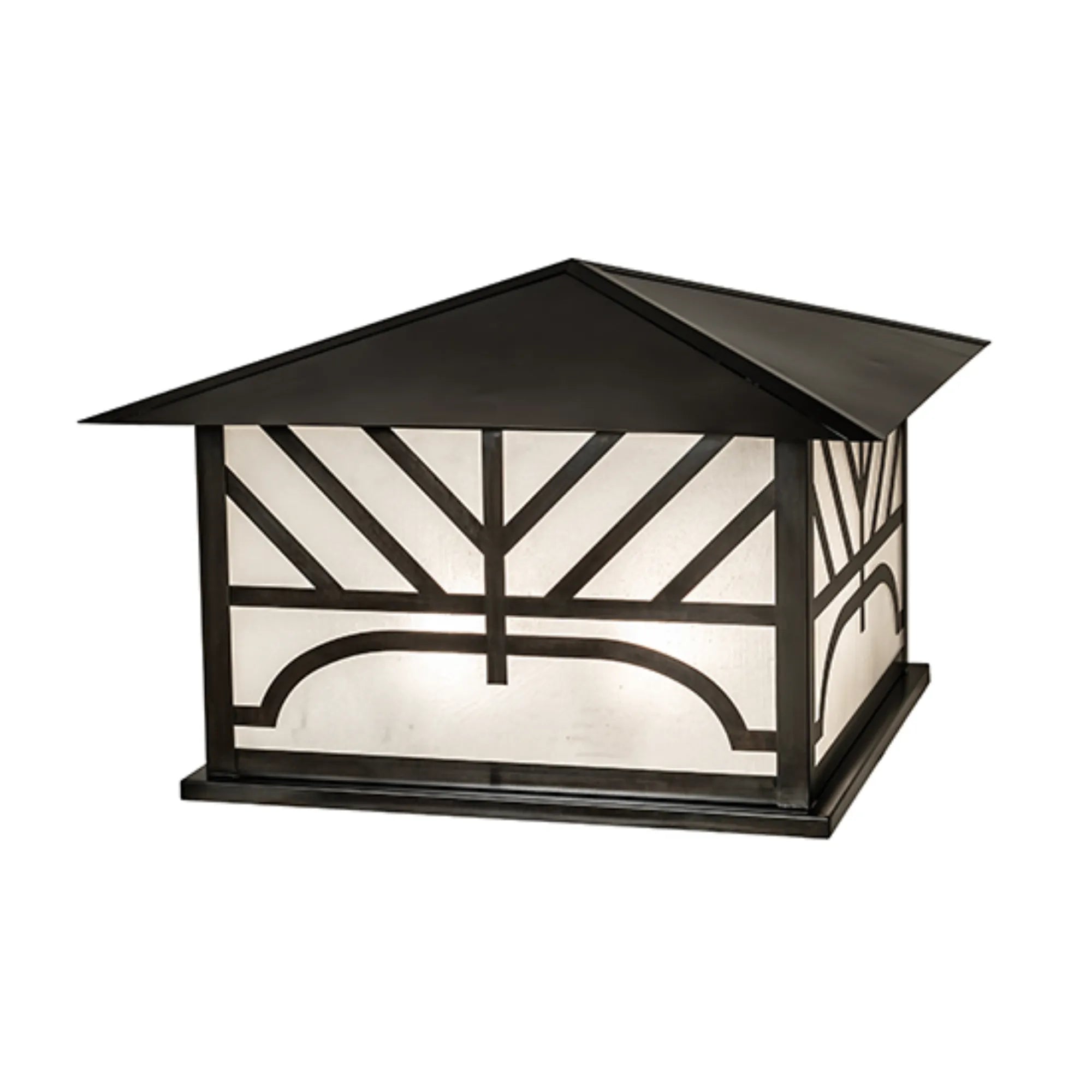 37" Square Seneca Chevron Mission Pier Mount – Black Patina – Wet-Rated – Meyda Lighting