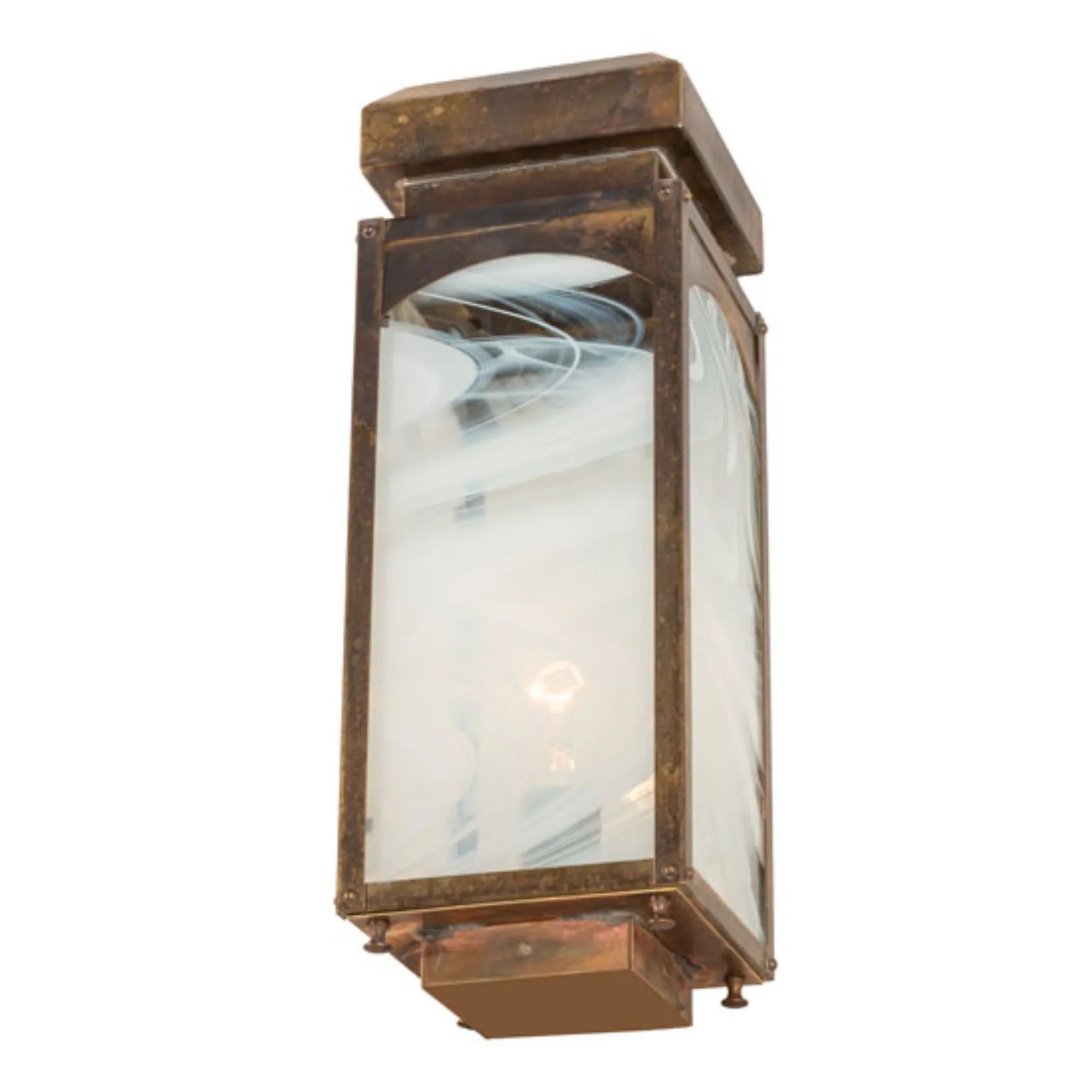 6" Square Esopus Post Mount – Custom Finish – White Baroque Art Glass – Wet-Rated – Meyda Lighting