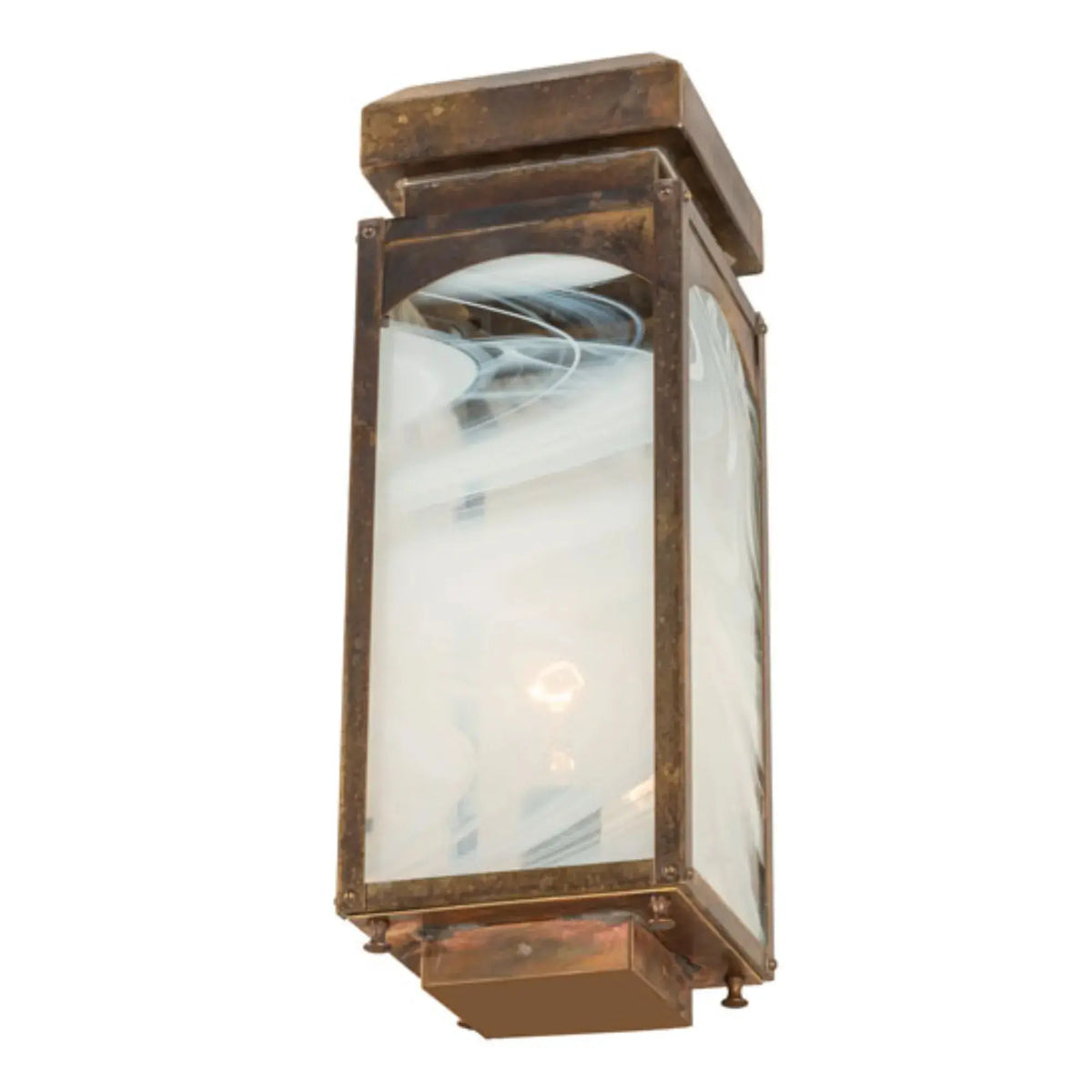 6" Square Esopus Post Mount – Custom Finish – White Baroque Art Glass – Wet-Rated – Meyda Lighting Meyda Lighting