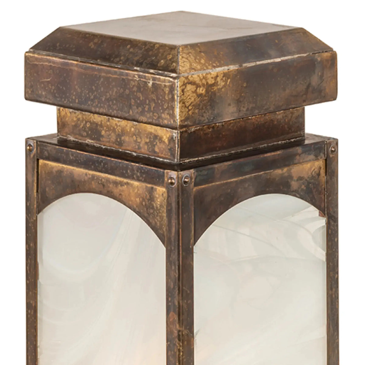 6" Square Esopus Post Mount – Custom Finish – White Baroque Art Glass – Wet-Rated – Meyda Lighting Meyda Lighting