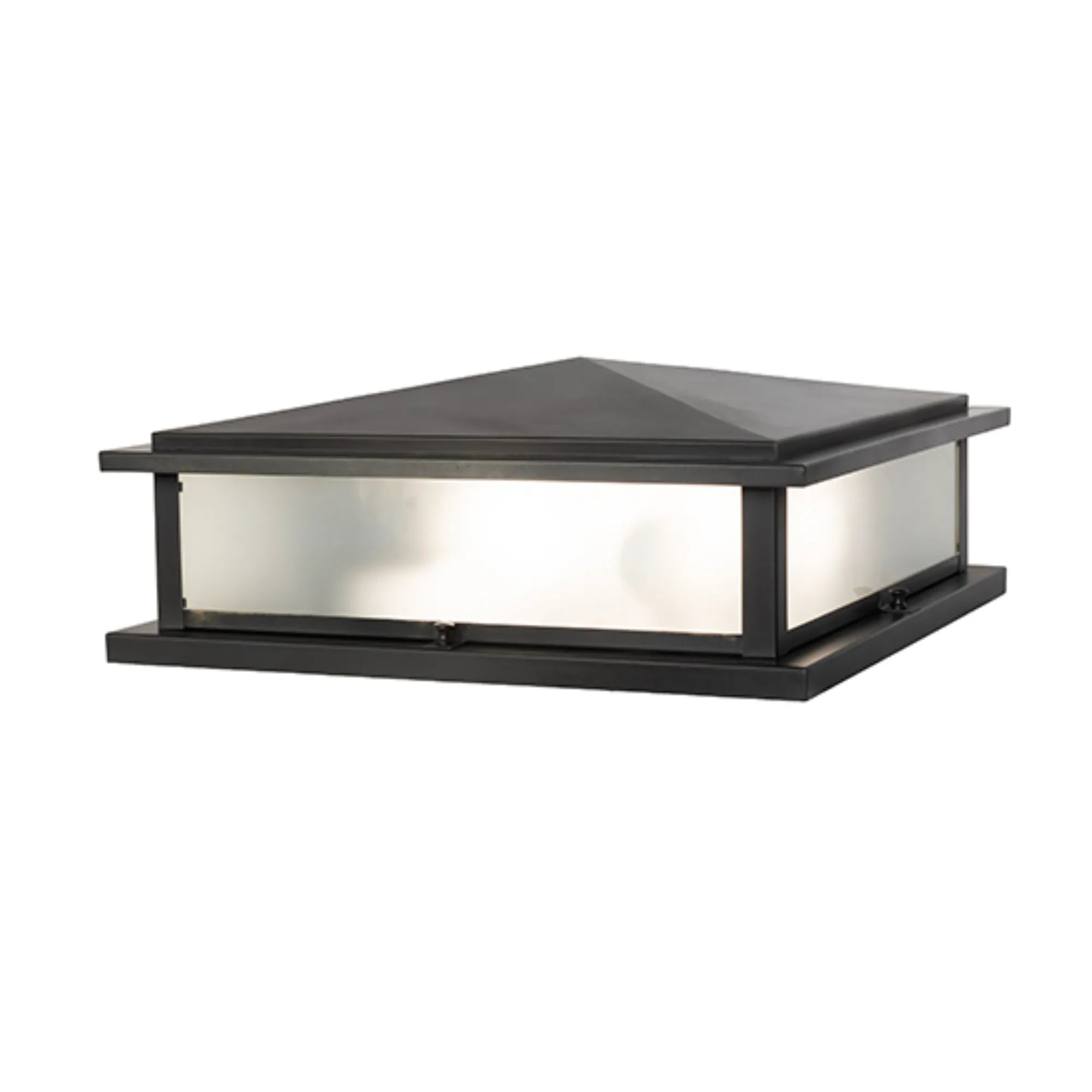 18" Square Seneca Prime Pier Mount – Black Patina – Clear Frosted Glass – Wet-Rated – Meyda Lighting