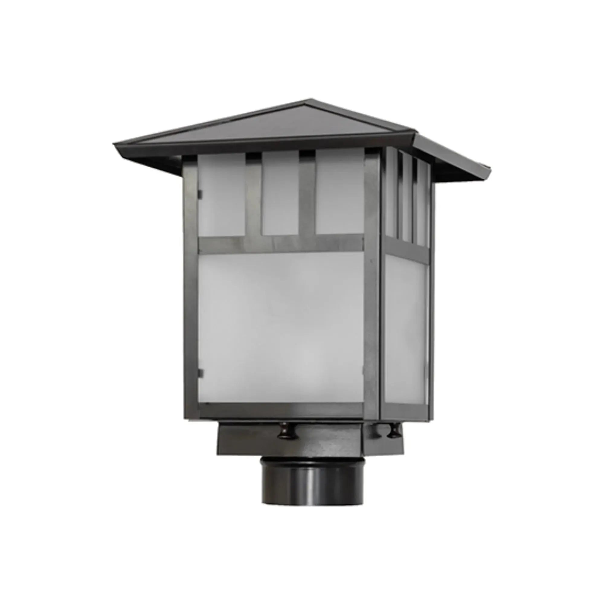 9" Square Seneca Double Bar Mission Post Mount – Craftsman Brown – Wet-Rated – Meyda Lighting Meyda Lighting
