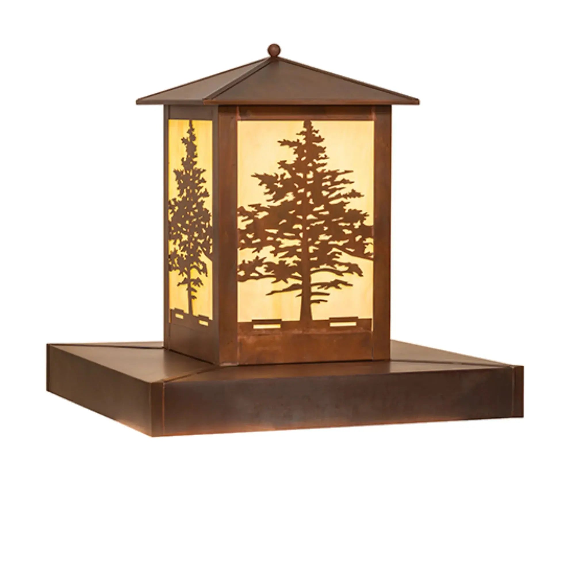 27" Square Tamarack Pier Mount – Vintage Copper – Travertine Idalight – Wet-Rated – Meyda Lighting Meyda Lighting