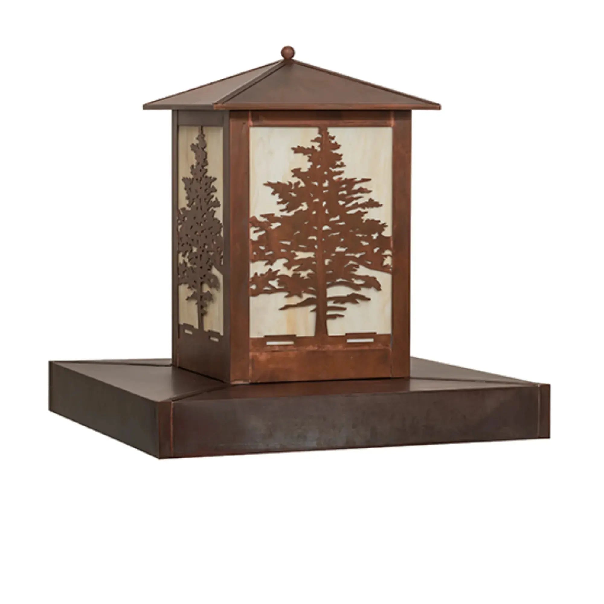 27" Square Tamarack Pier Mount – Vintage Copper – Travertine Idalight – Wet-Rated – Meyda Lighting Meyda Lighting