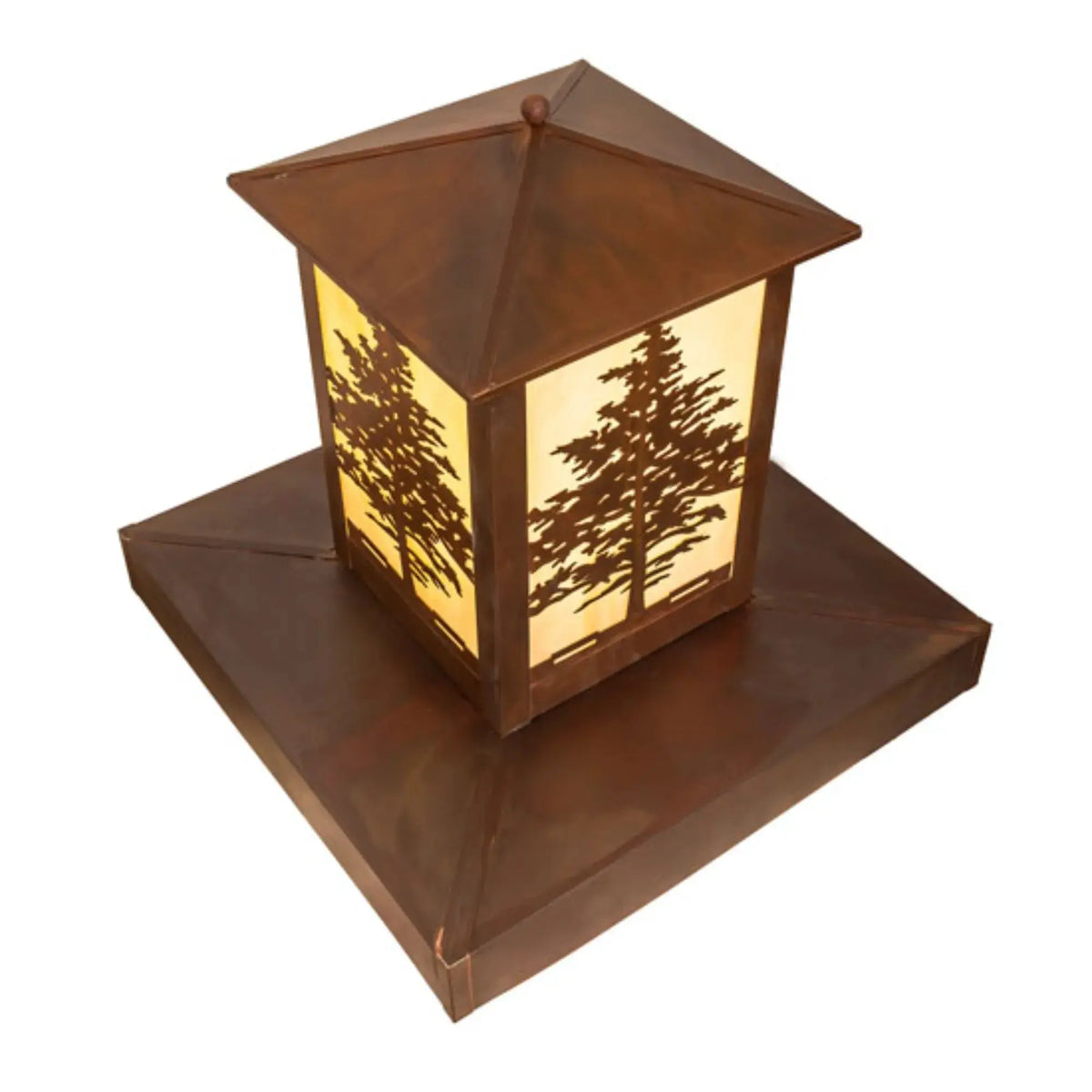27" Square Tamarack Pier Mount – Vintage Copper – Travertine Idalight – Wet-Rated – Meyda Lighting Meyda Lighting