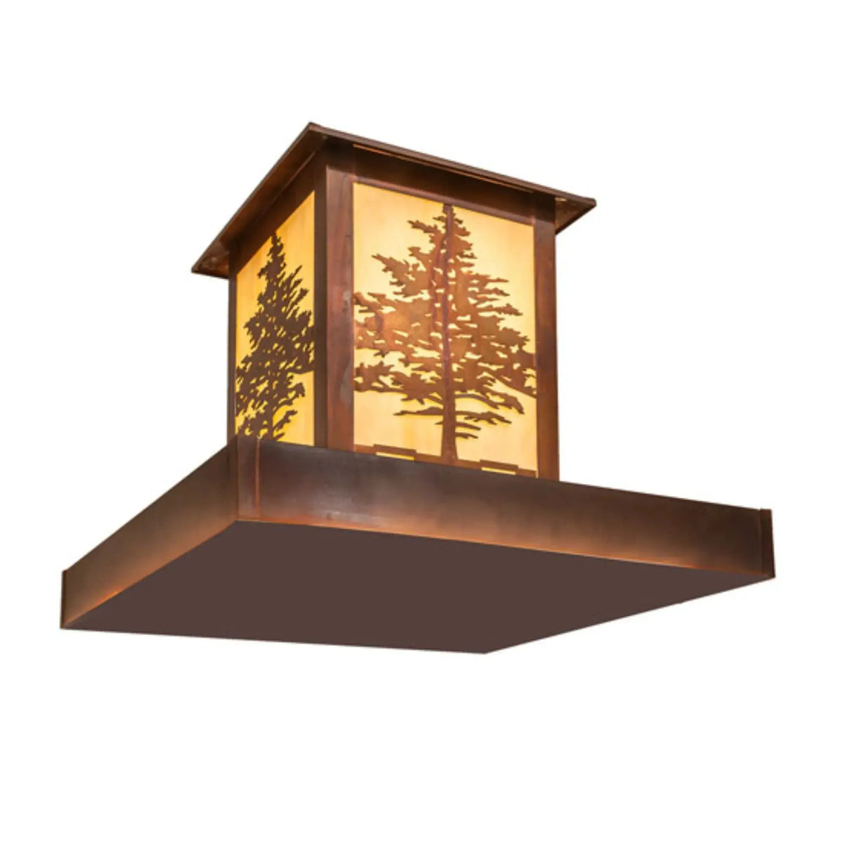 27" Square Tamarack Pier Mount – Vintage Copper – Travertine Idalight – Wet-Rated – Meyda Lighting Meyda Lighting