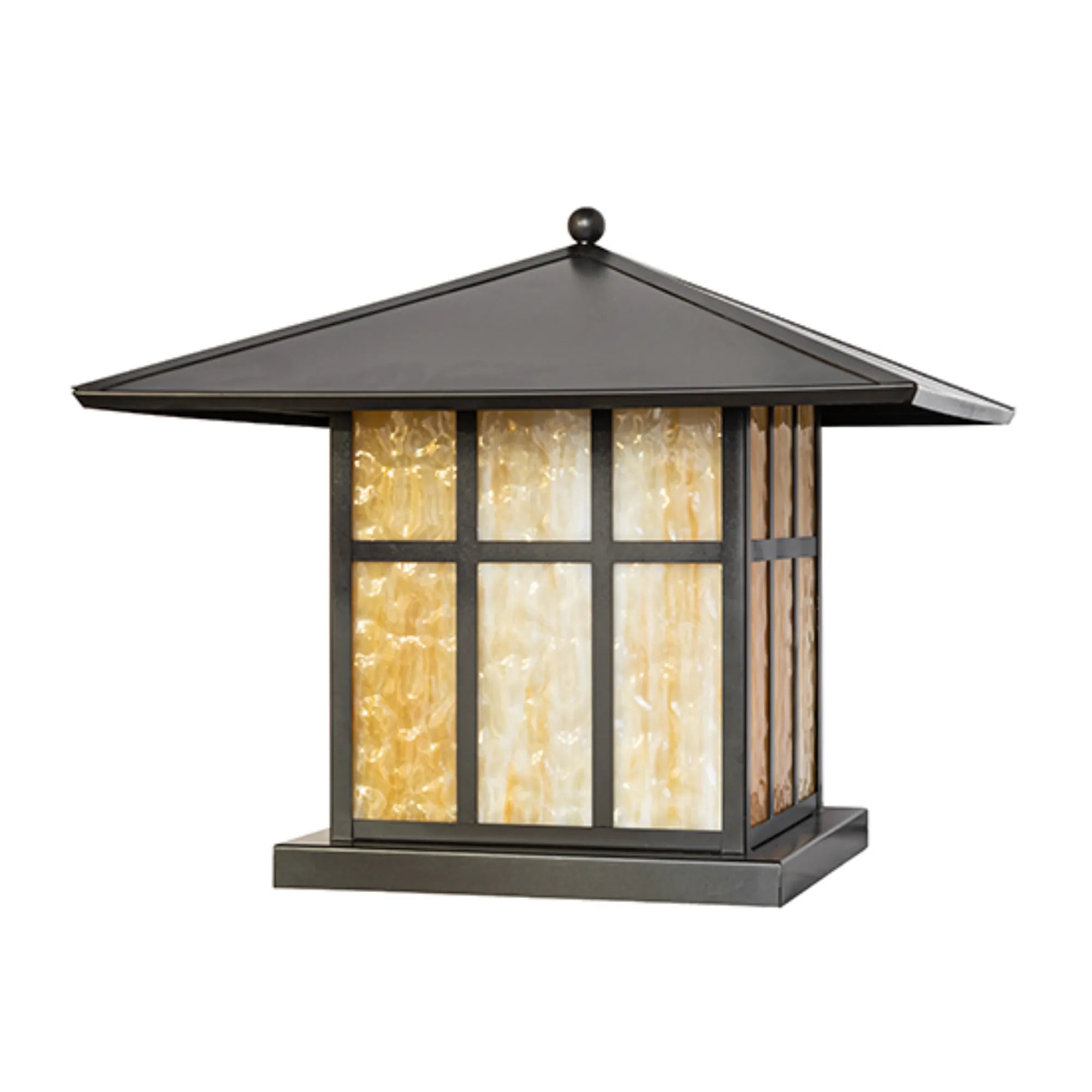 19" Square Seneca Double Cross Mission Pier Mount – Craftsman Brown – Wet-Rated – Meyda Lighting