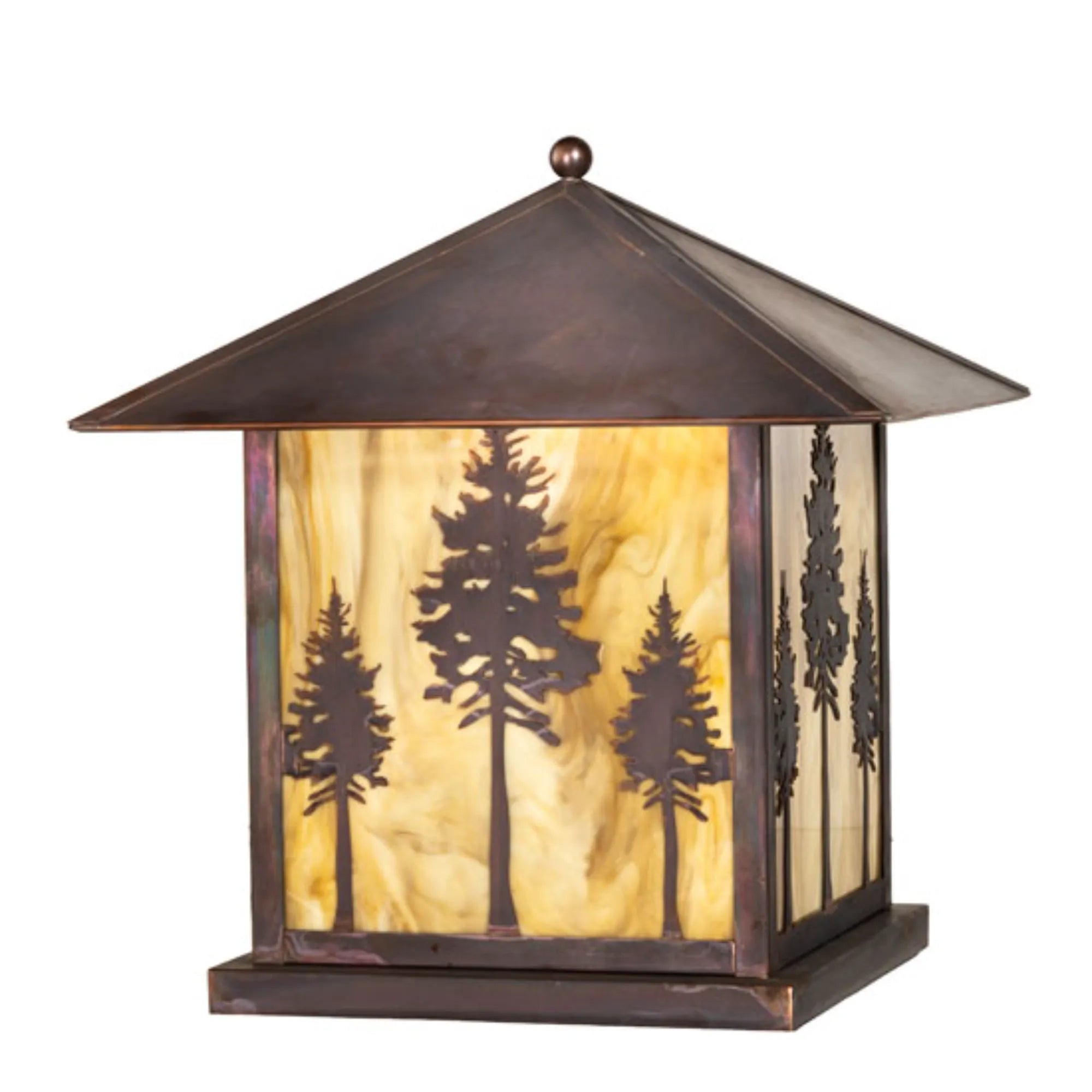 17" Square Great Pines Pier Mount – Vintage Copper – Wet-Rated – Meyda Lighting