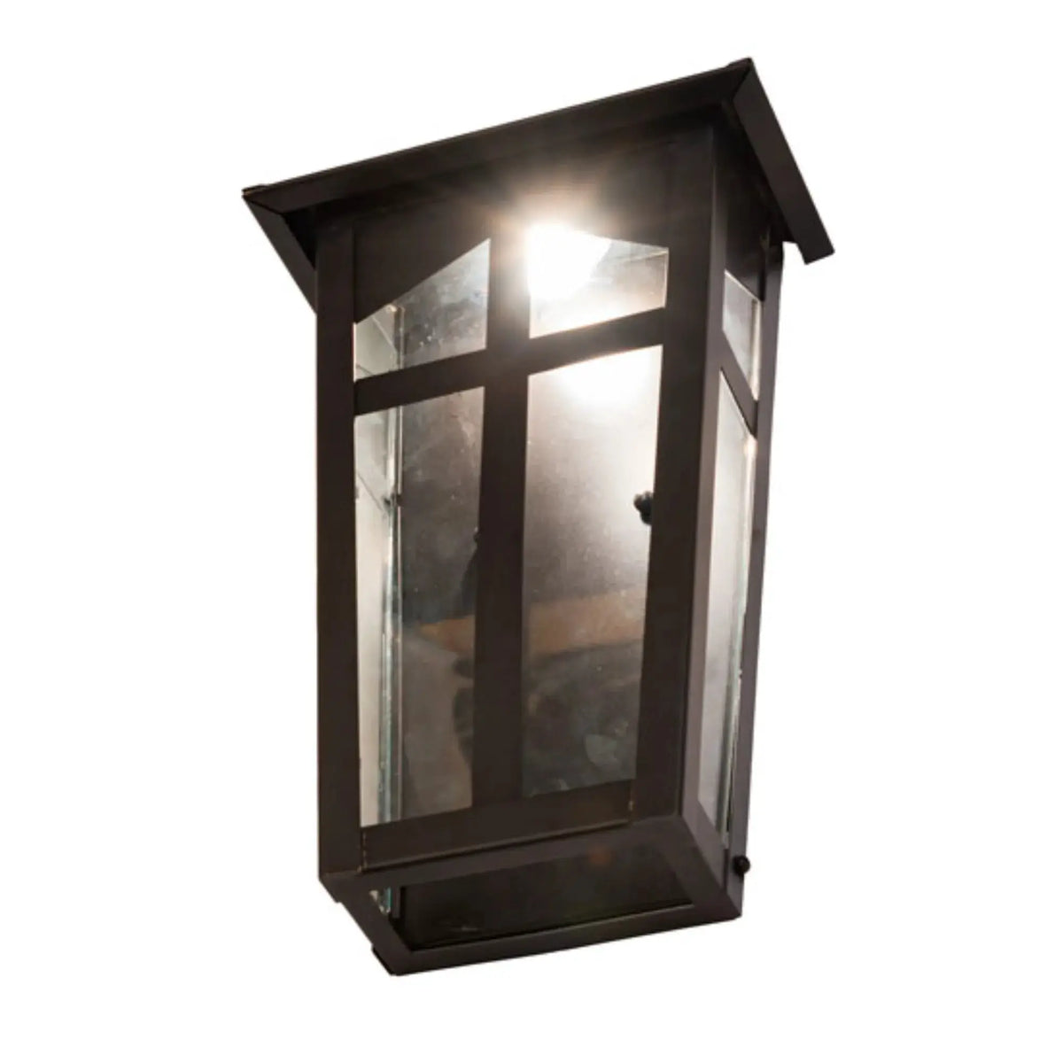 9" Wide Portchester Lantern Wall Sconce – Black Patina – Clear Glass – Wet-Rated – Meyda Lighting Meyda Lighting
