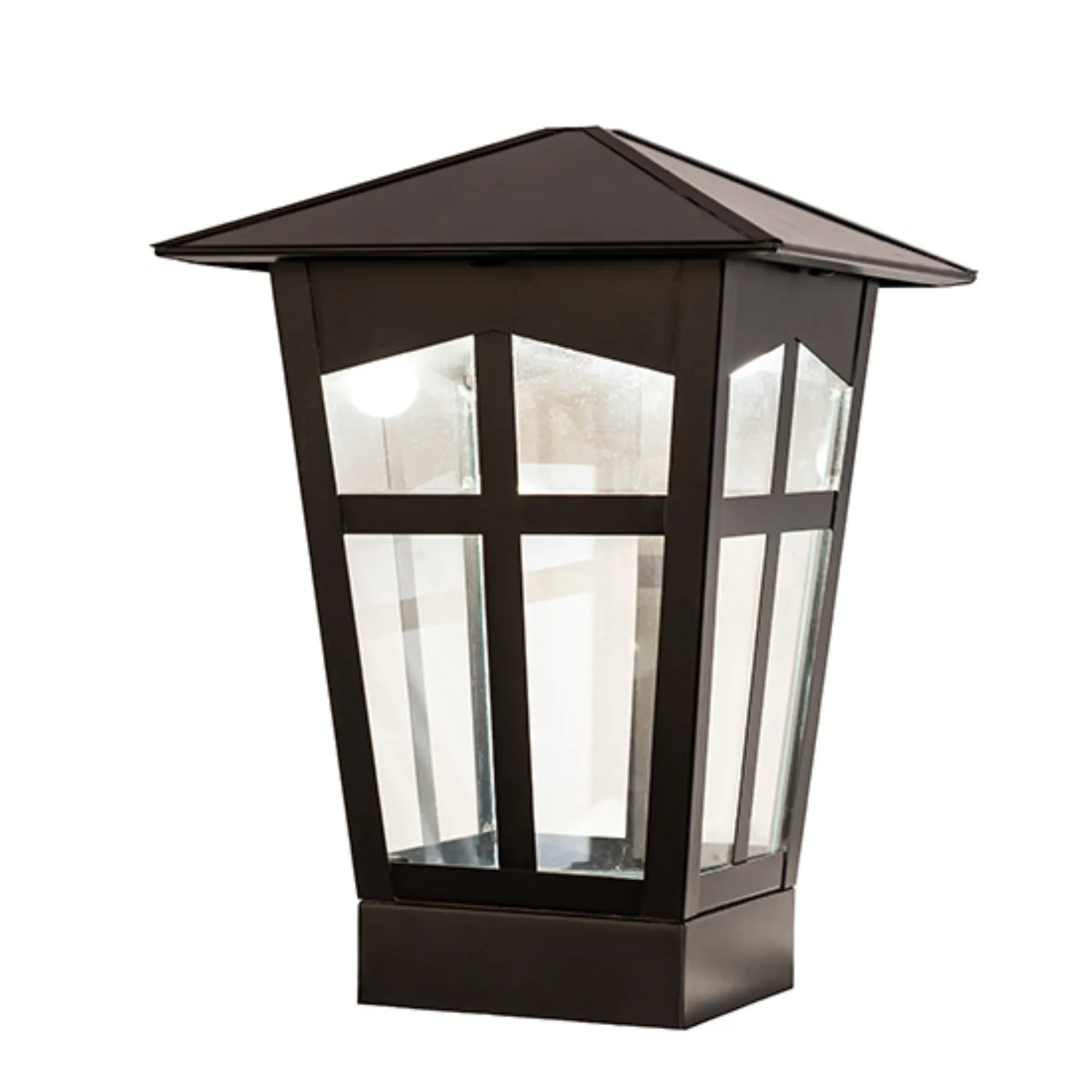 12" Square Portchester Pier Mount – Black Patina – Clear Float Glass – Wet-Rated – Meyda Lighting