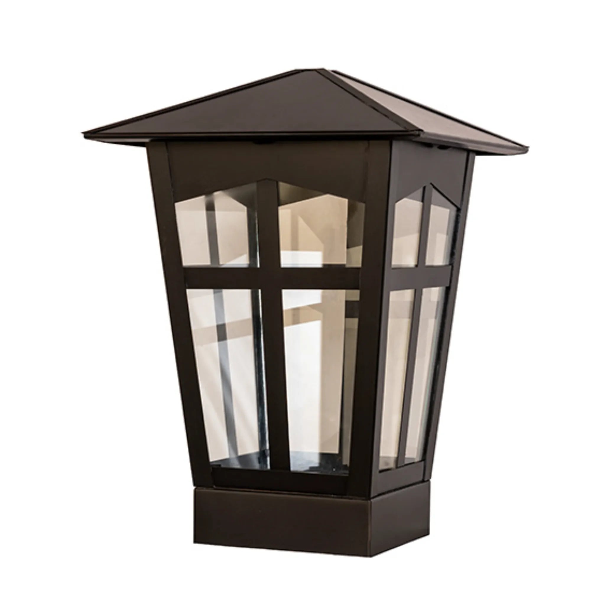 12" Square Portchester Pier Mount – Black Patina – Clear Float Glass – Wet-Rated – Meyda Lighting