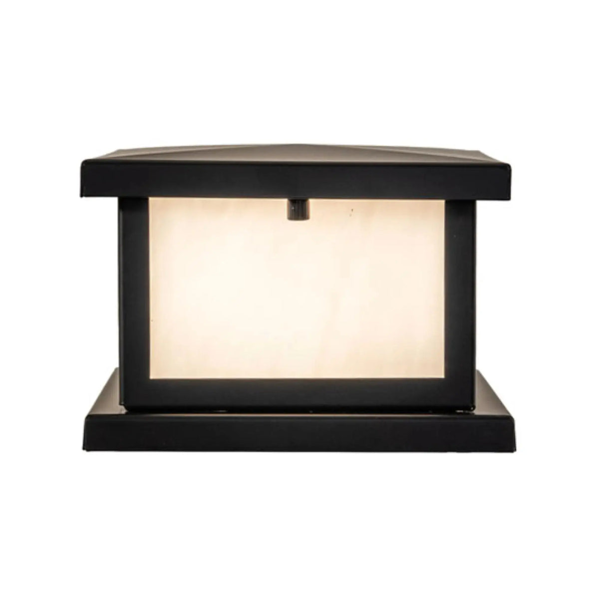 9" Long Mission Prime Pier Mount – Solar Black – White Art Glass – Wet-Rated – Meyda Lighting Meyda Lighting