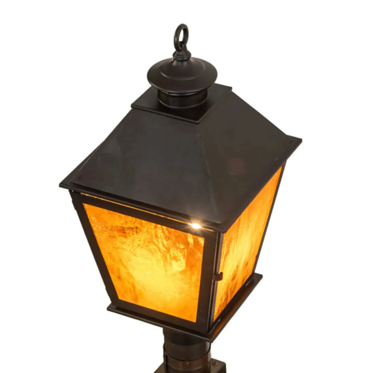 11" Square Turin Post Mount – Craftsman Brown – Honey Ripple Glass – Wet-Rated – Meyda Lighting Meyda Lighting
