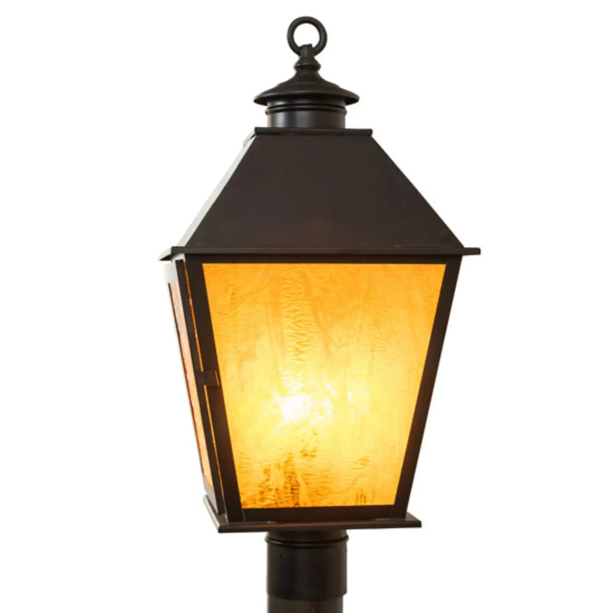 11" Square Turin Post Mount – Craftsman Brown – Honey Ripple Glass – Wet-Rated – Meyda Lighting Meyda Lighting