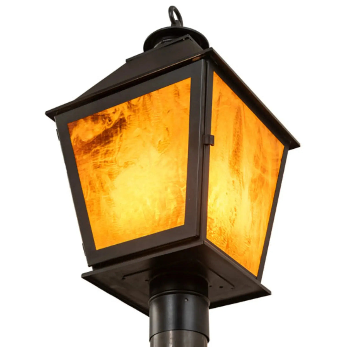 11" Square Turin Post Mount – Craftsman Brown – Honey Ripple Glass – Wet-Rated – Meyda Lighting Meyda Lighting