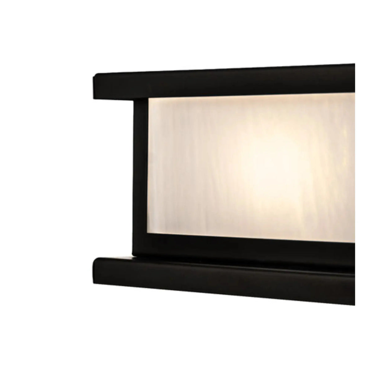 9" Square Mission Prime Pier Mount – Solar Black – White Art Glass – Wet-Rated – Meyda Lighting Meyda Lighting