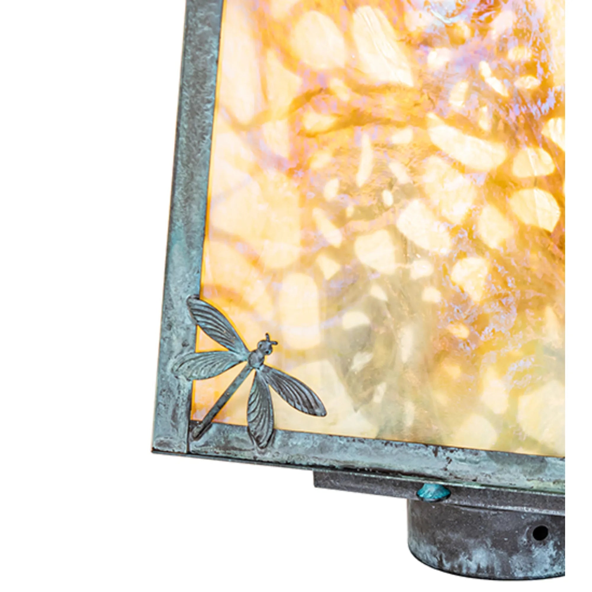 12" Square Stillwater Lotus Leaf and Dragonfly Post Mount – Meyda Lighting