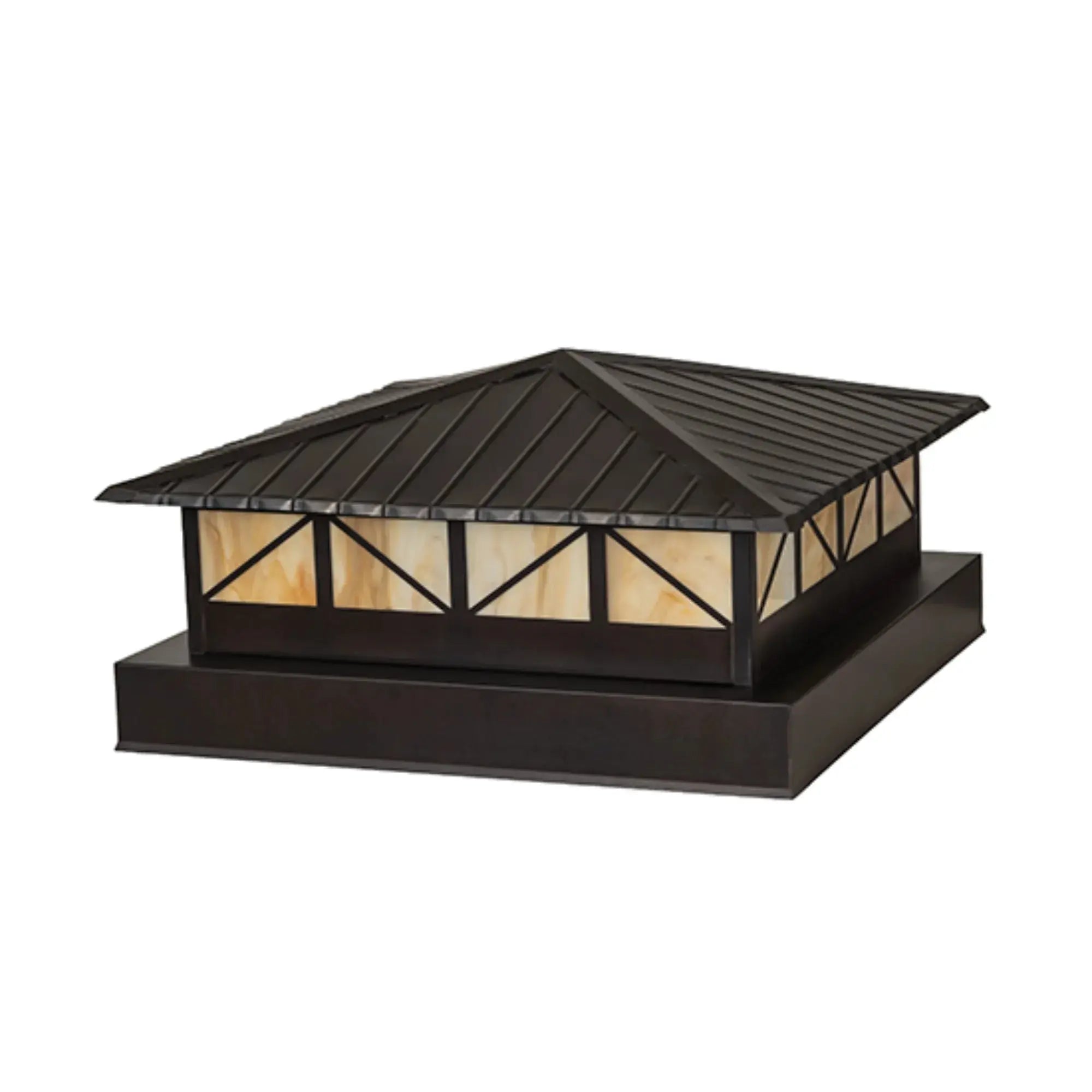 22" Square Durrant Pier Mount – Craftsman Brown – Travertine Idalight – Wet-Rated – Meyda Lighting Meyda Lighting