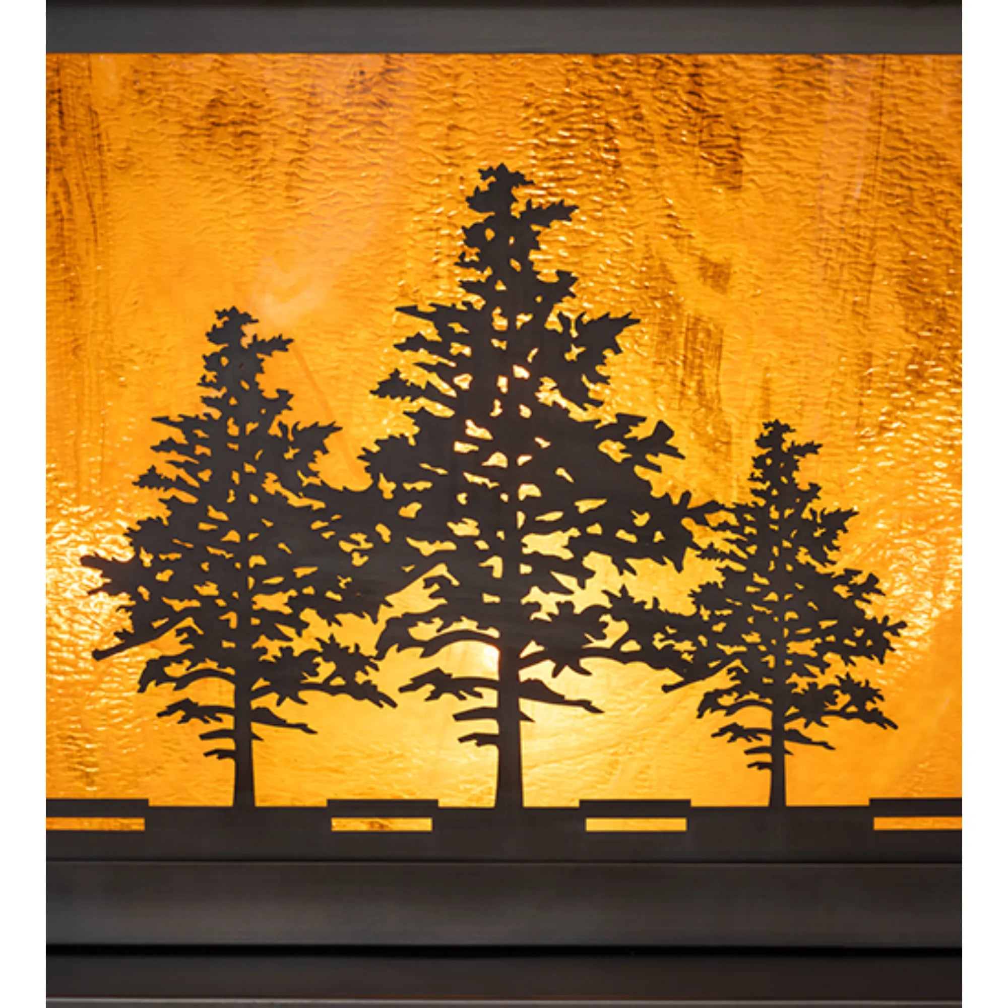 30" Square Tamarack Pier Mount – Craftsman Brown – Honey Art Glass – Wet-Rated – Meyda Lighting