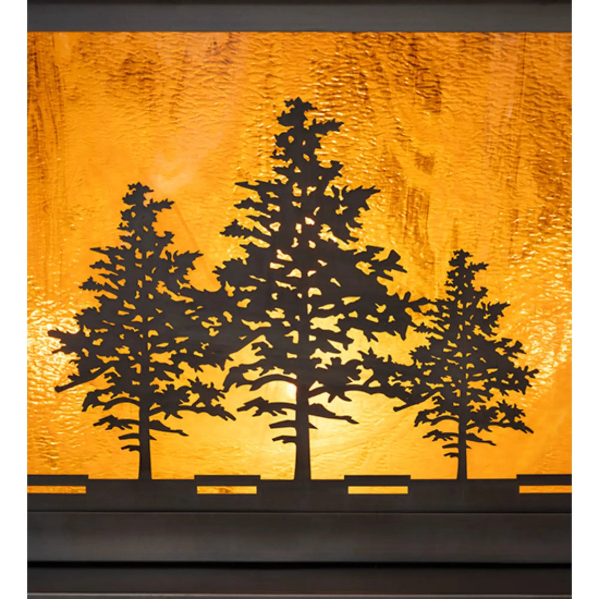 30" Square Tamarack Pier Mount – Craftsman Brown – Honey Art Glass – Wet-Rated – Meyda Lighting Meyda Lighting