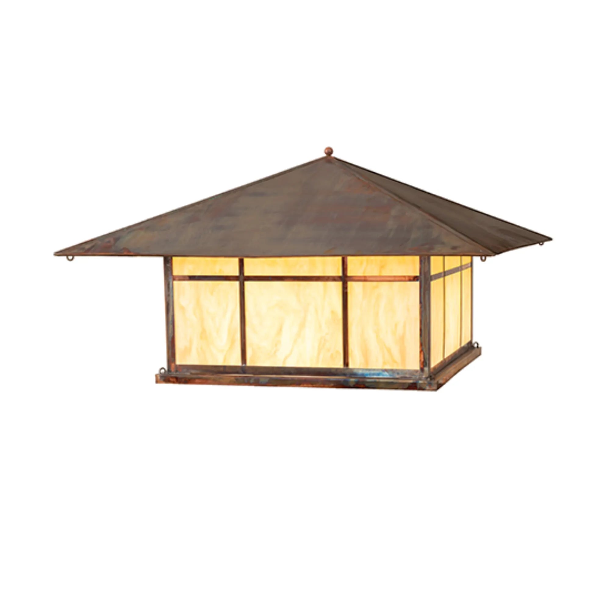 45" Square Seneca Double Bar Mission Pier Mount – Vintage Copper – Wet-Rated – Meyda Lighting