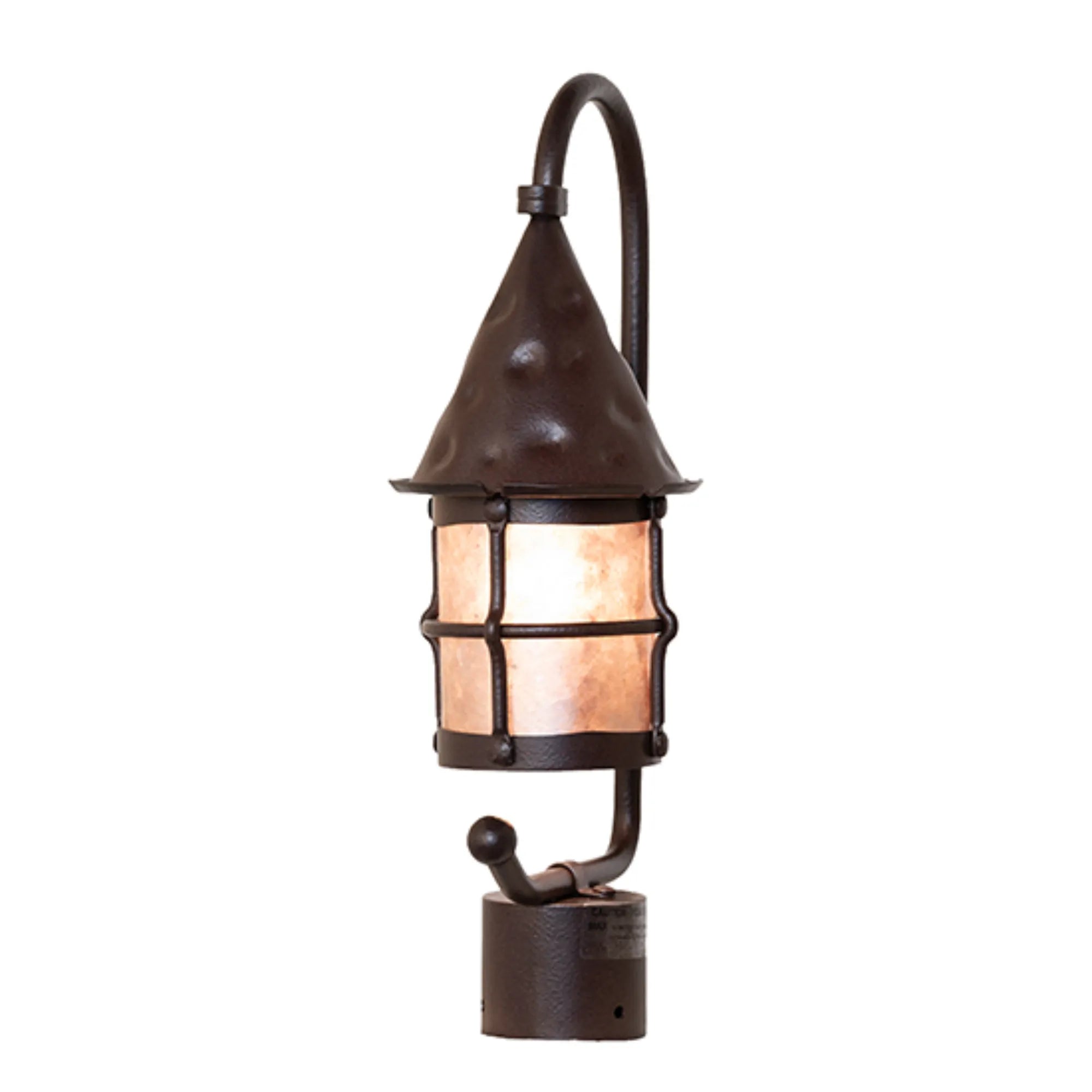 7.5" Wide Keebler Post Mount – Distressed Rust – Silver Mica – Wet-Rated – Meyda Lighting