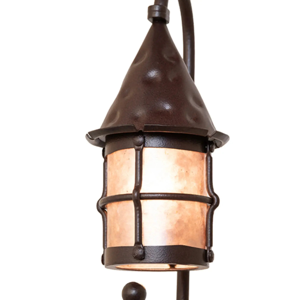 7.5" Wide Keebler Post Mount – Distressed Rust – Silver Mica – Wet-Rated – Meyda Lighting Meyda Lighting
