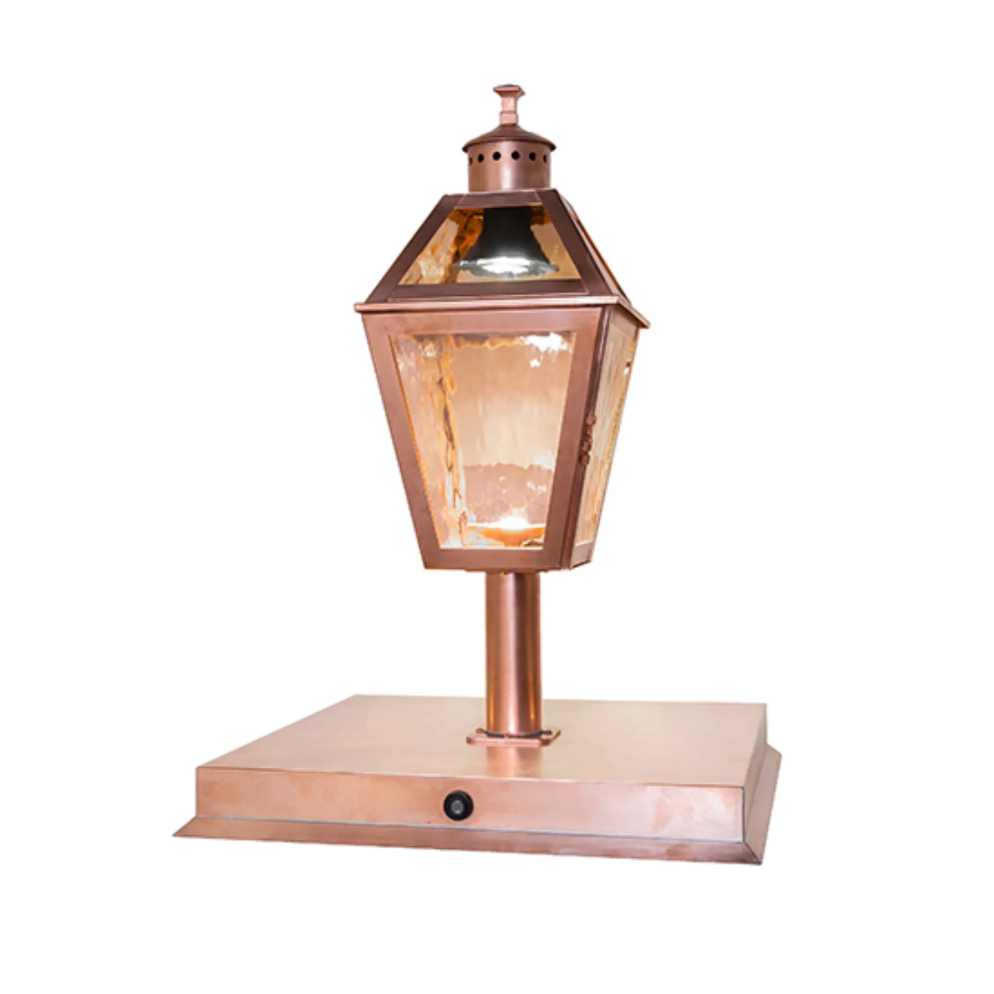 18" Square Corrina Pier Mount – Raw Copper/Clear Gloss – Wet-Rated – Meyda Lighting