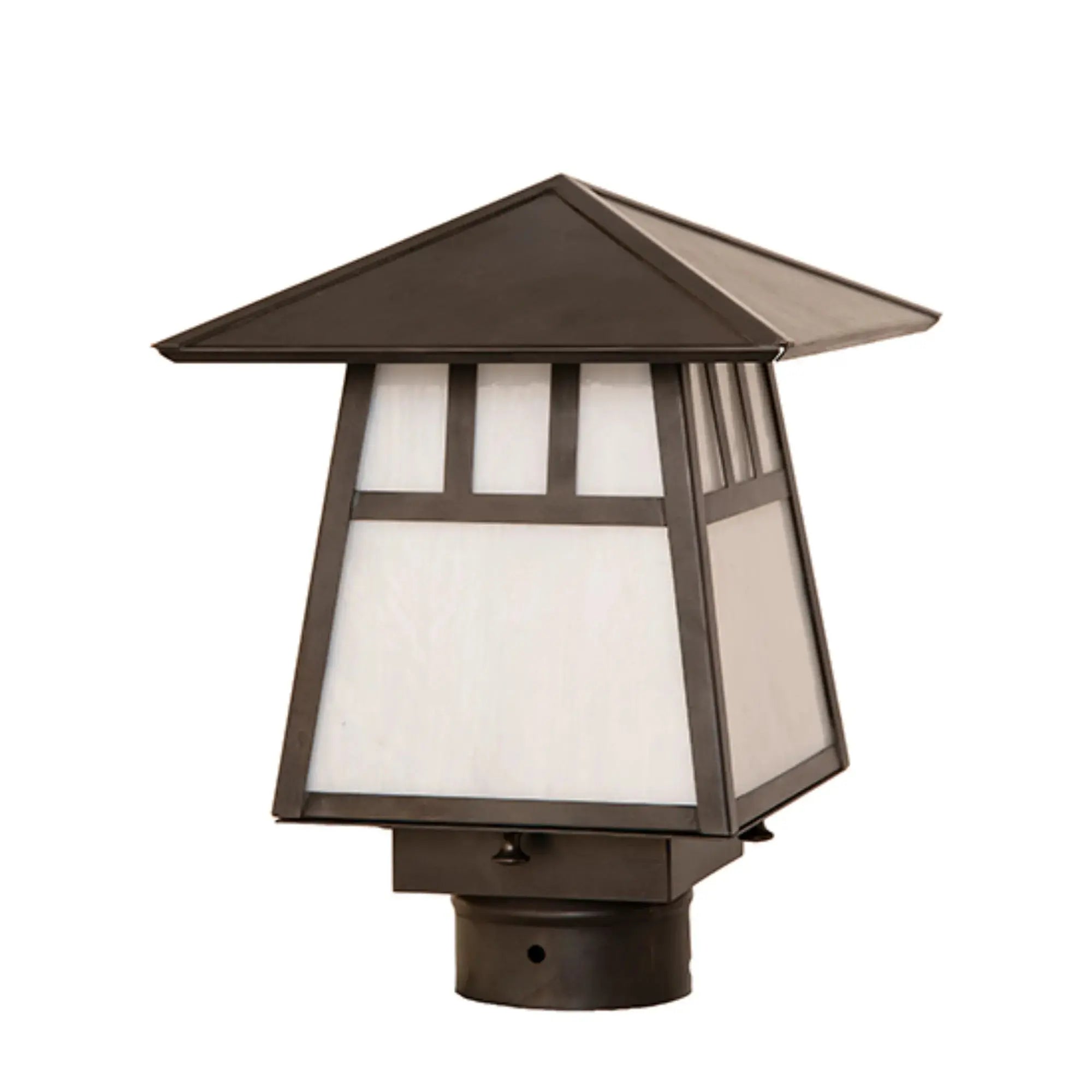 8" Square Stillwater Double Bar Mission Post Mount – Black Patina – Wet-Rated – Meyda Lighting Meyda Lighting