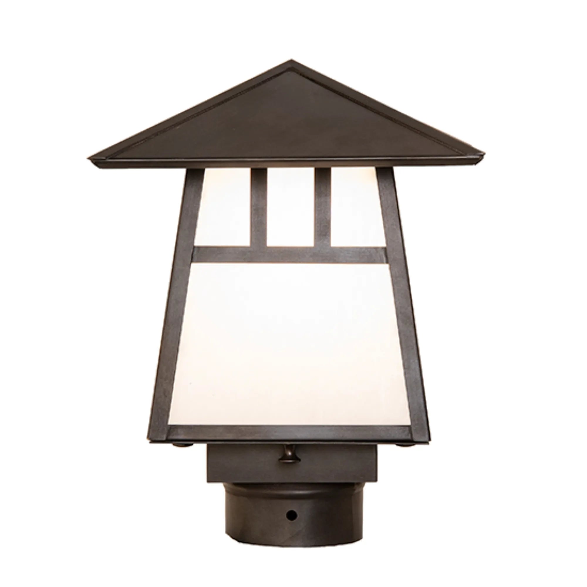 8" Square Stillwater Double Bar Mission Post Mount – Black Patina – Wet-Rated – Meyda Lighting