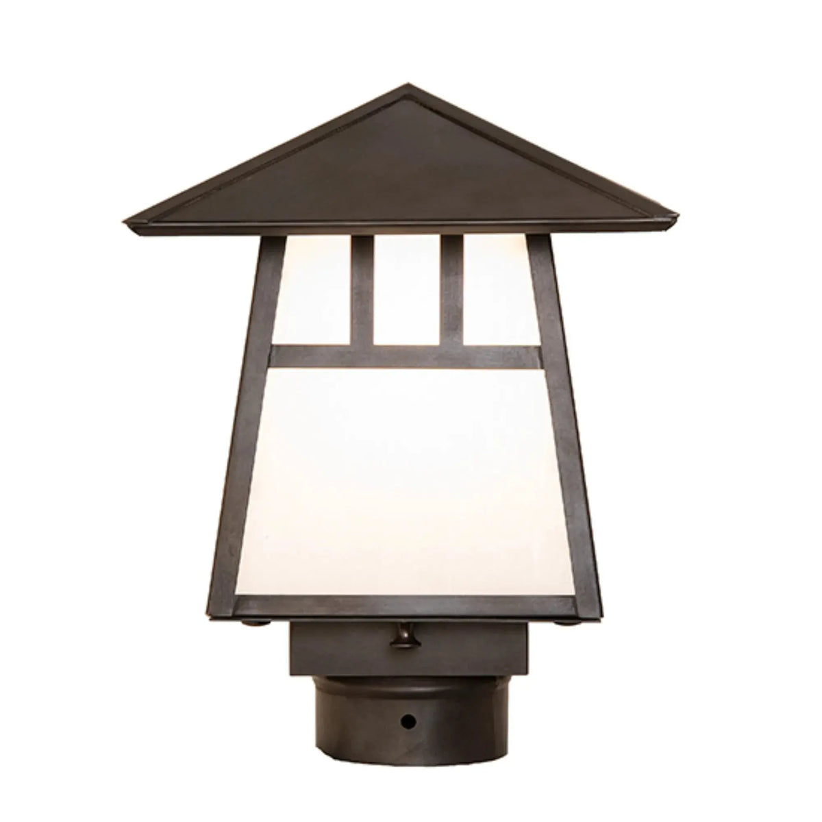 8" Square Stillwater Double Bar Mission Post Mount – Black Patina – Wet-Rated – Meyda Lighting Meyda Lighting