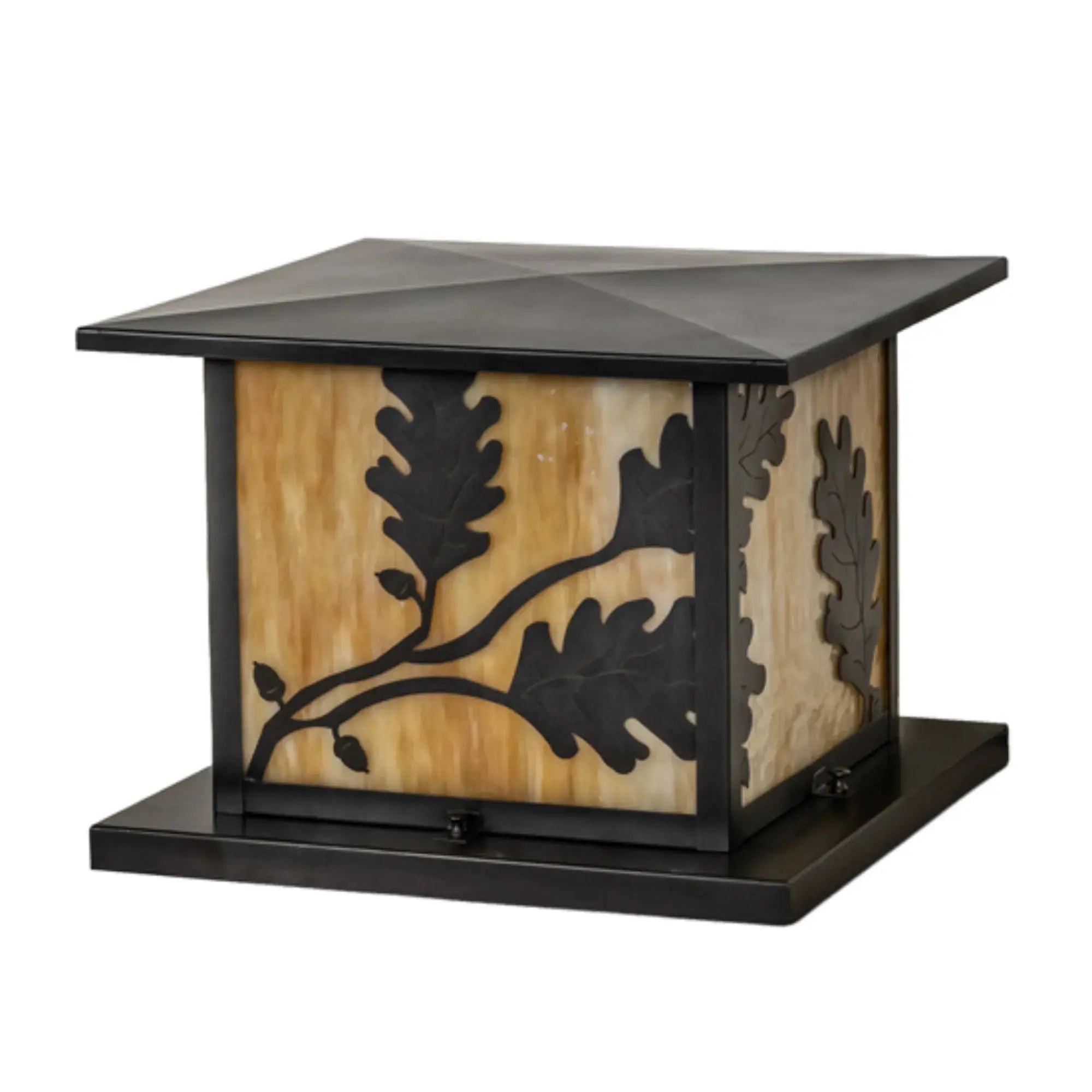 16" Square Hyde Park Oak Leaf Pier Mount – Craftsman Brown – Wet-Rated – Meyda Lighting Meyda Lighting