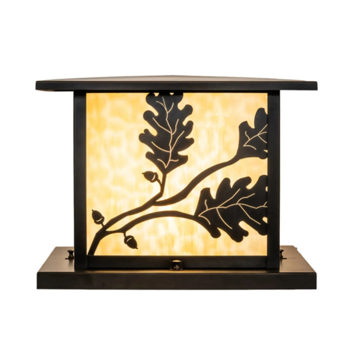 16" Square Hyde Park Oak Leaf Pier Mount – Craftsman Brown – Wet-Rated – Meyda Lighting Meyda Lighting