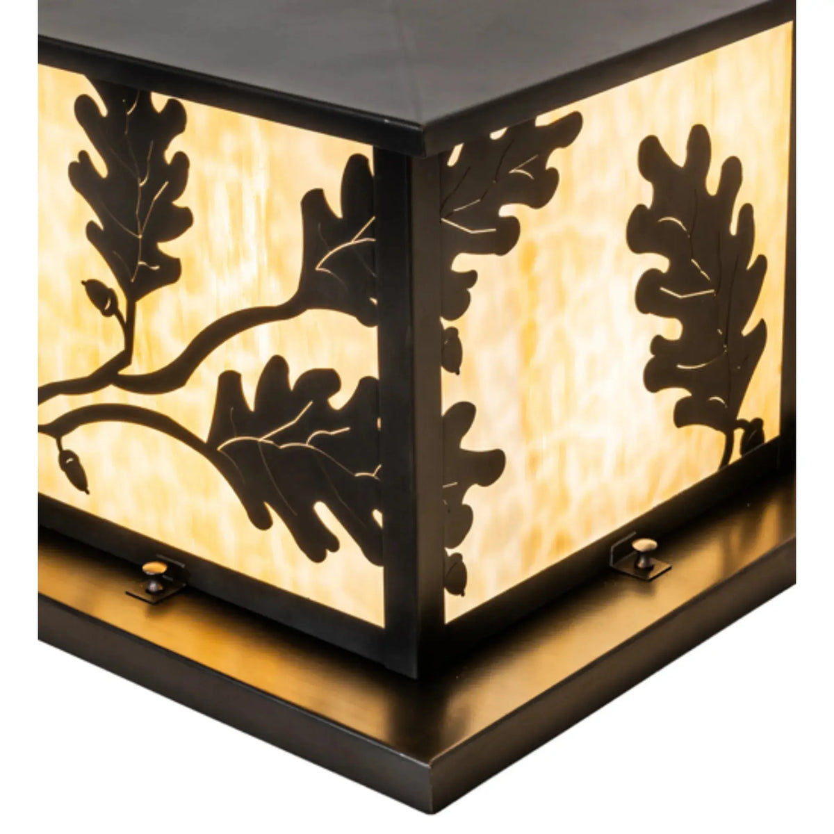 16" Square Hyde Park Oak Leaf Pier Mount – Craftsman Brown – Wet-Rated – Meyda Lighting Meyda Lighting