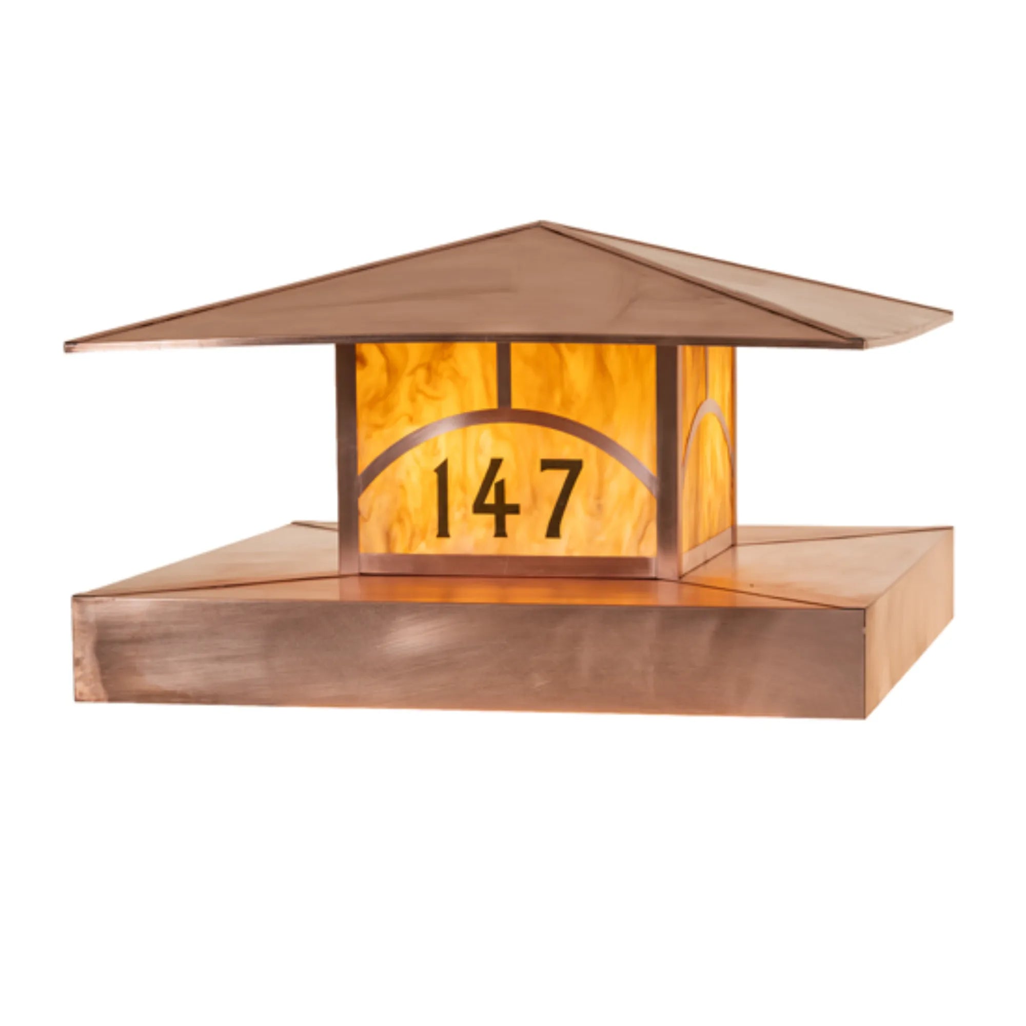 36" Square Seneca Hill Top Personalized Pier Mount – Vintage Copper – Wet-Rated – Meyda Lighting