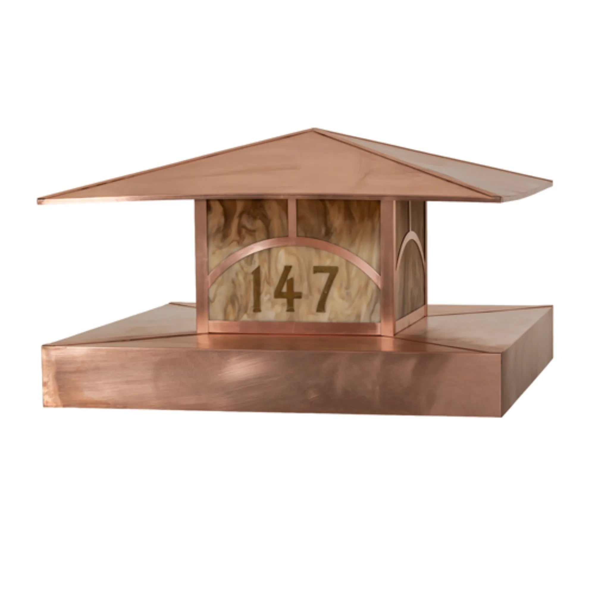 36" Square Seneca Hill Top Personalized Pier Mount – Vintage Copper – Wet-Rated – Meyda Lighting