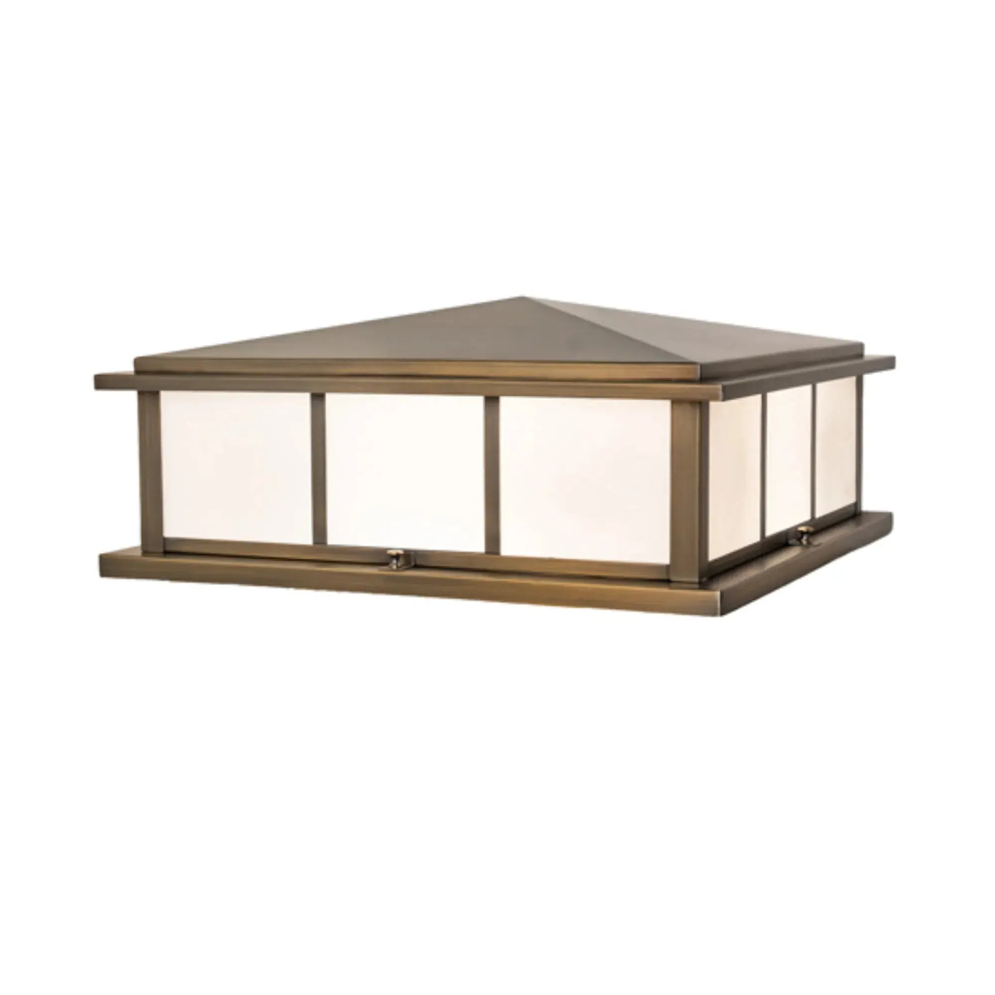 20" Square Seneca Double Bar Mission Pier Mount – Antique Brass – Wet-Rated – Meyda Lighting Meyda Lighting