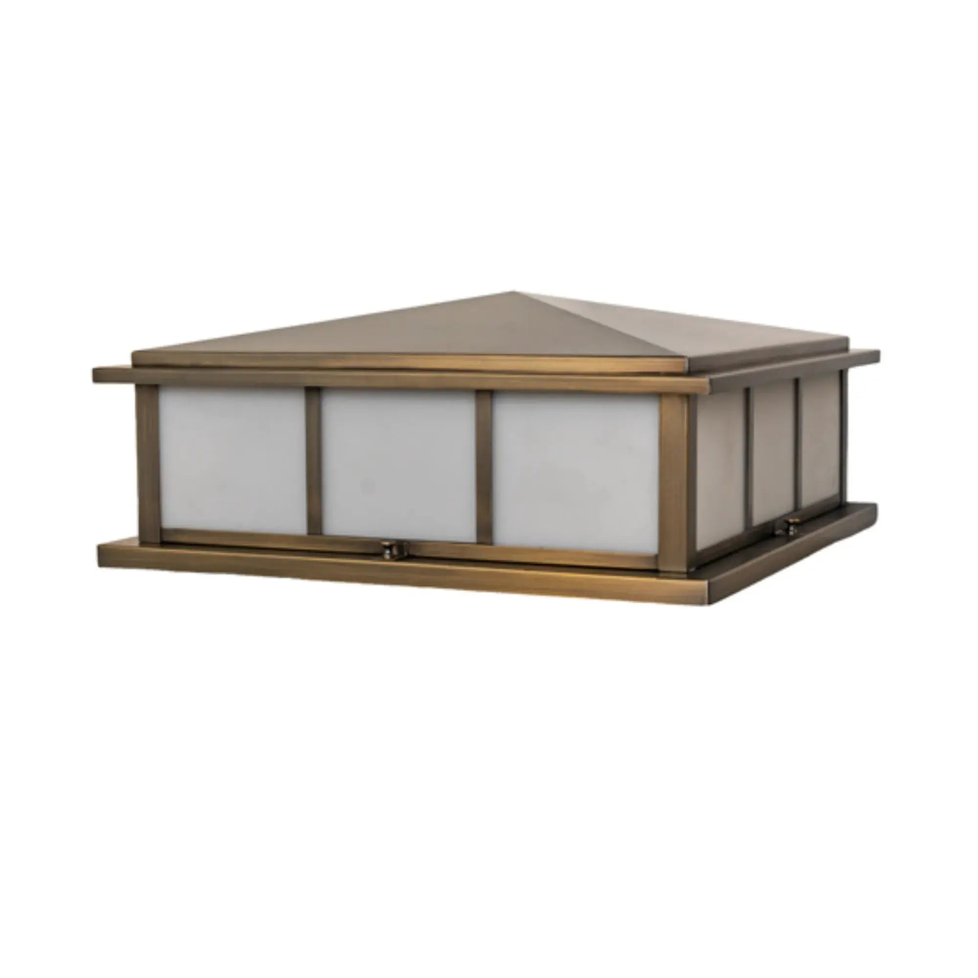 20" Square Seneca Double Bar Mission Pier Mount – Antique Brass – Wet-Rated – Meyda Lighting Meyda Lighting