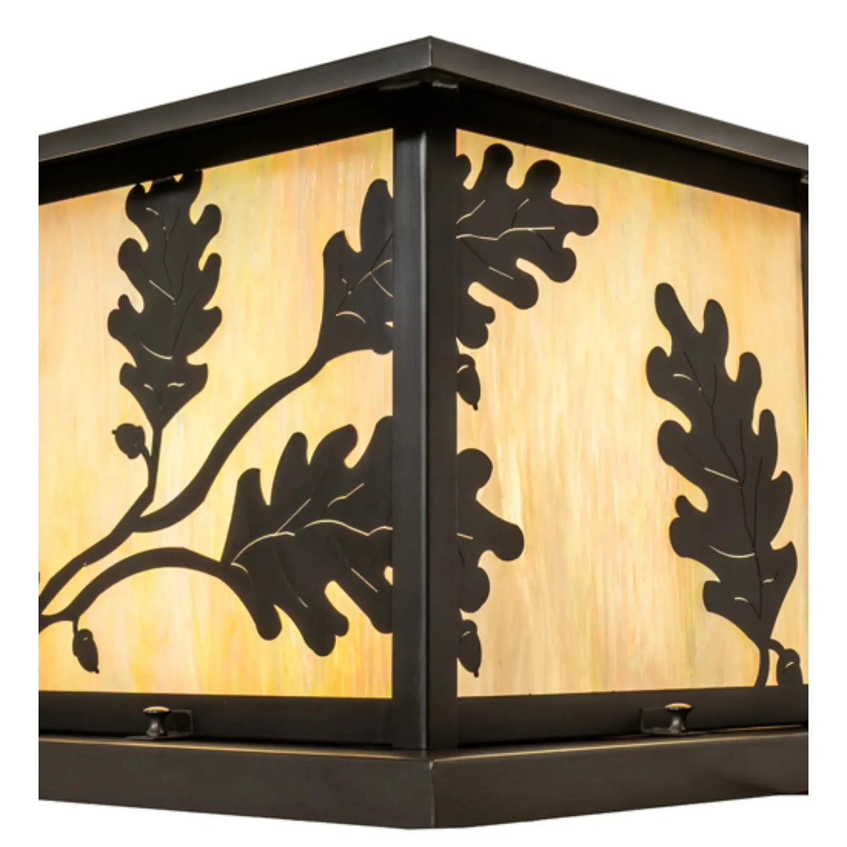 16" Square Hyde Park Oak Leaf Pier Mount – Craftsman Brown – Wet-Rated – Meyda Lighting Meyda Lighting