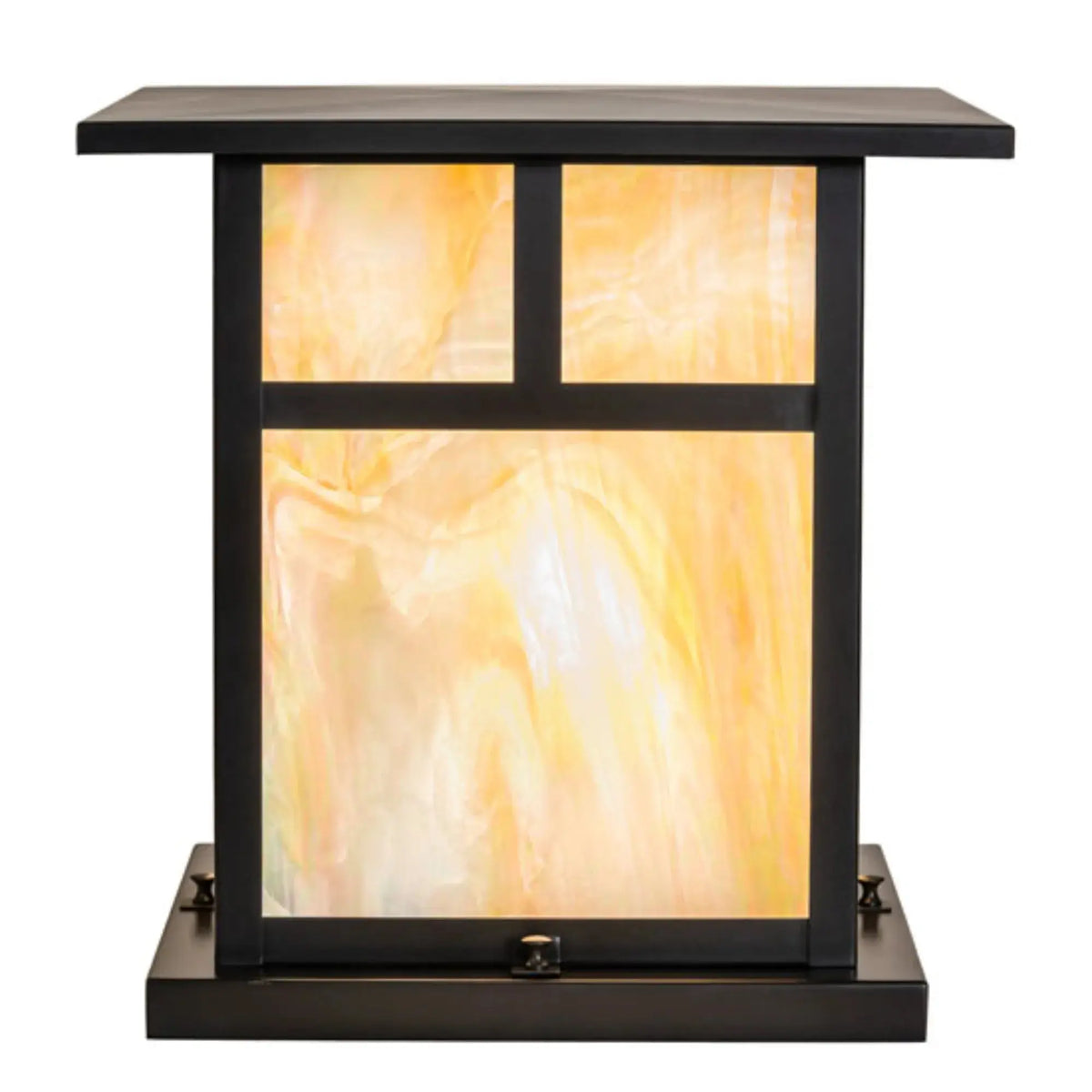14" Square Hyde Park T Mission Pier Mount – Craftsman Brown – Wet-Rated – Meyda Lighting Meyda Lighting