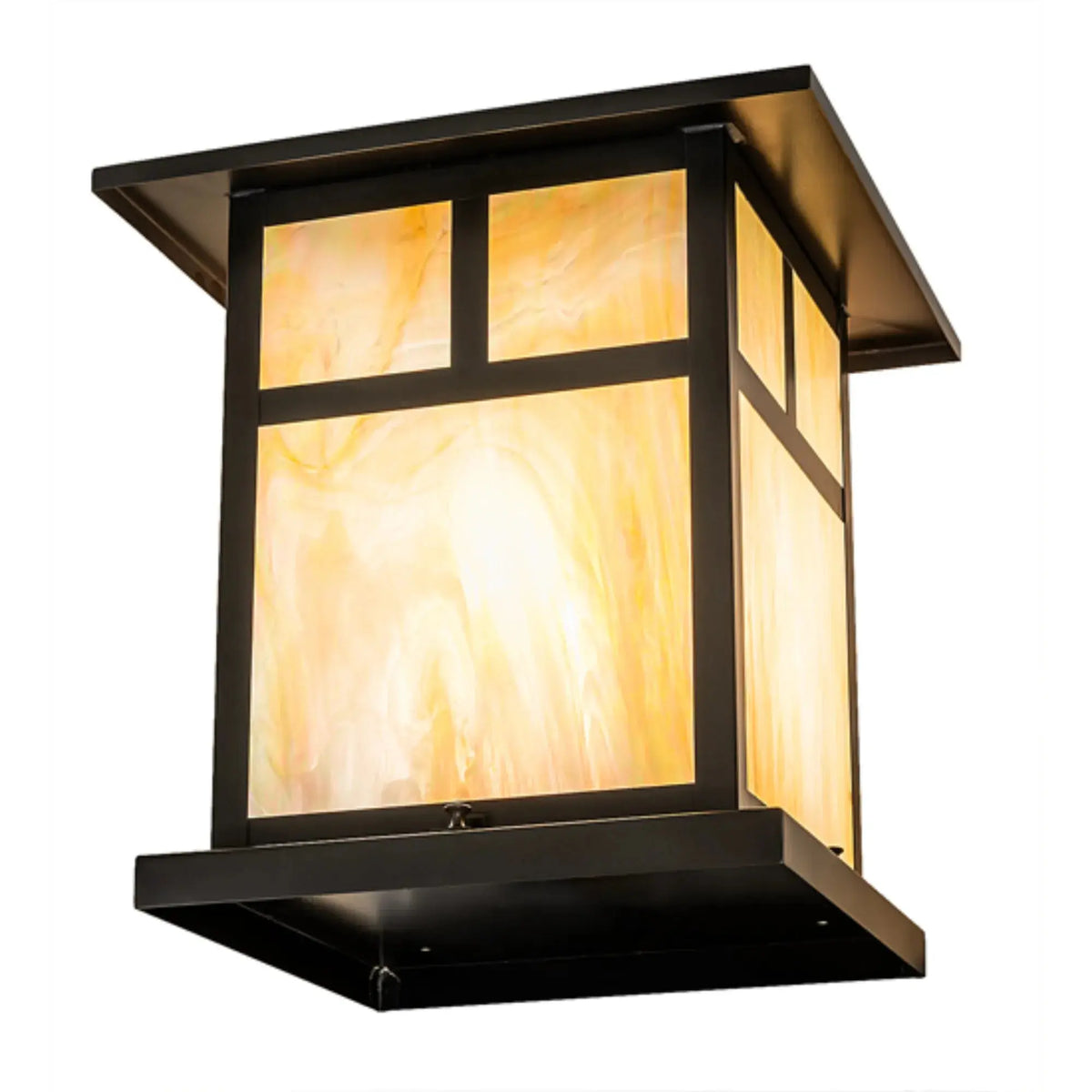 14" Square Hyde Park T Mission Pier Mount – Craftsman Brown – Wet-Rated – Meyda Lighting Meyda Lighting
