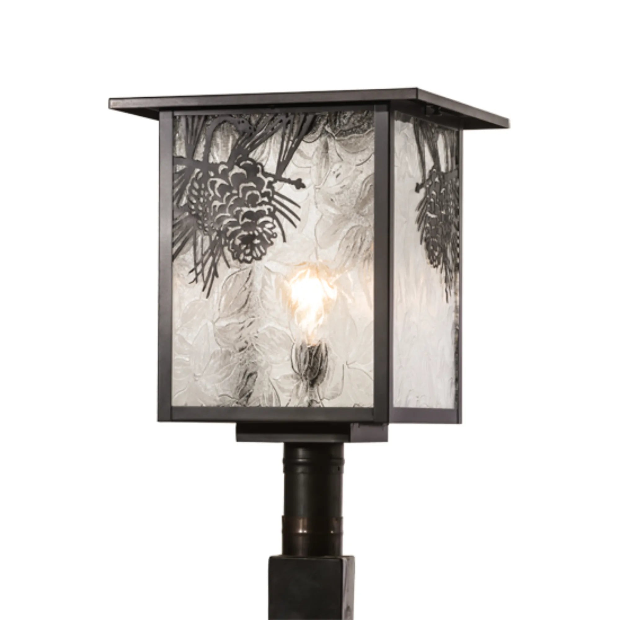 16" Square Hyde Park Winter Pine Post Mount – Craftsman Brown – Wet-Rated – Meyda Lighting