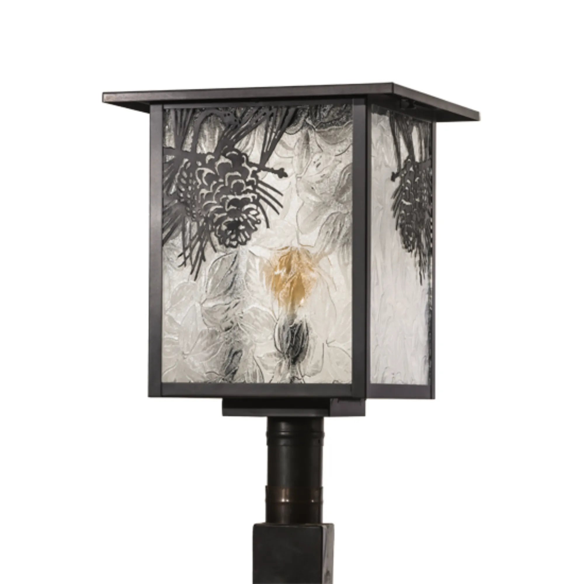 16" Square Hyde Park Winter Pine Post Mount – Craftsman Brown – Wet-Rated – Meyda Lighting