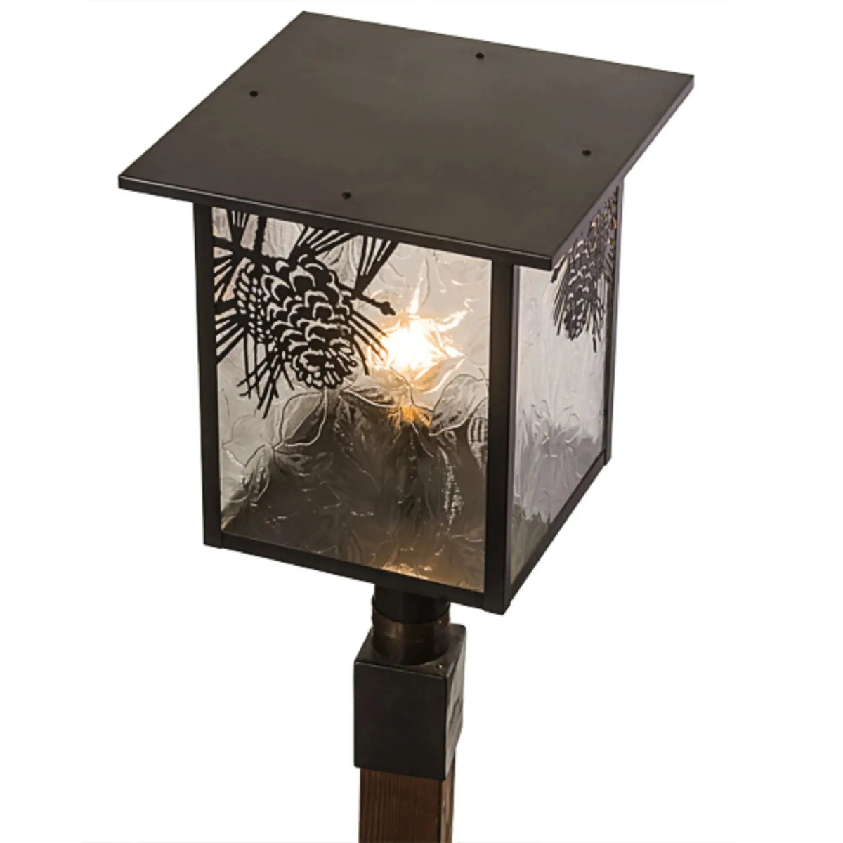 16" Square Hyde Park Winter Pine Post Mount – Craftsman Brown – Wet-Rated – Meyda Lighting Meyda Lighting